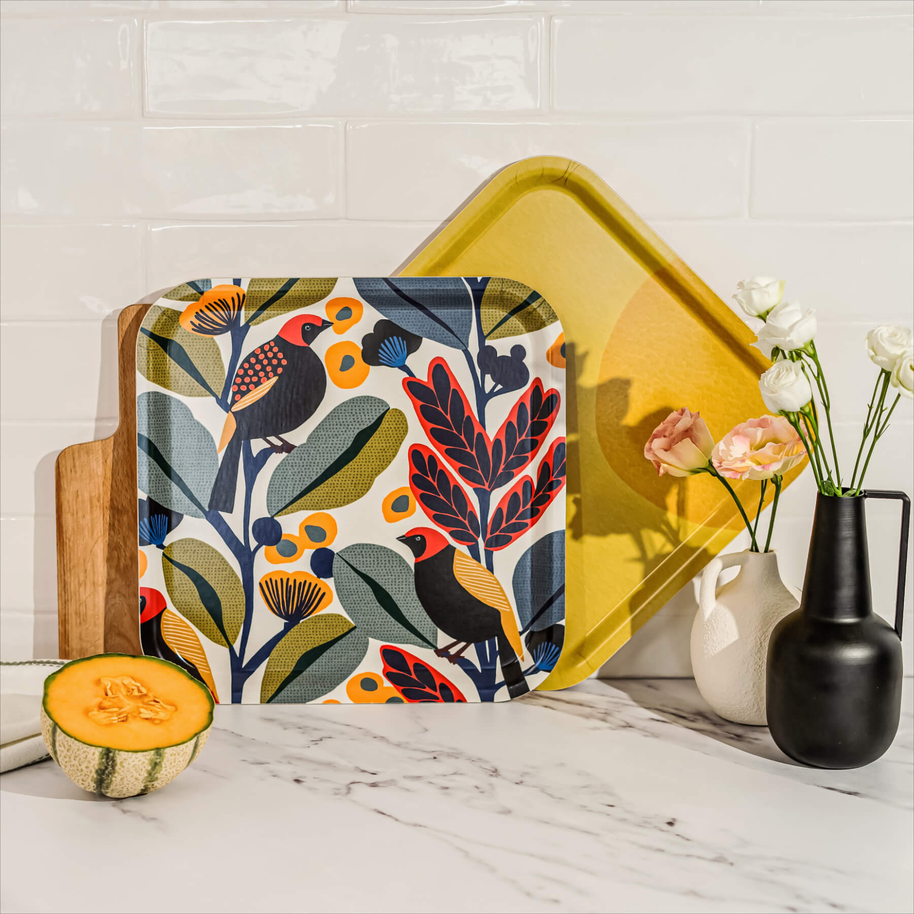 Rectangular HappyTray 32 x 32 cm Lemon Drop EU