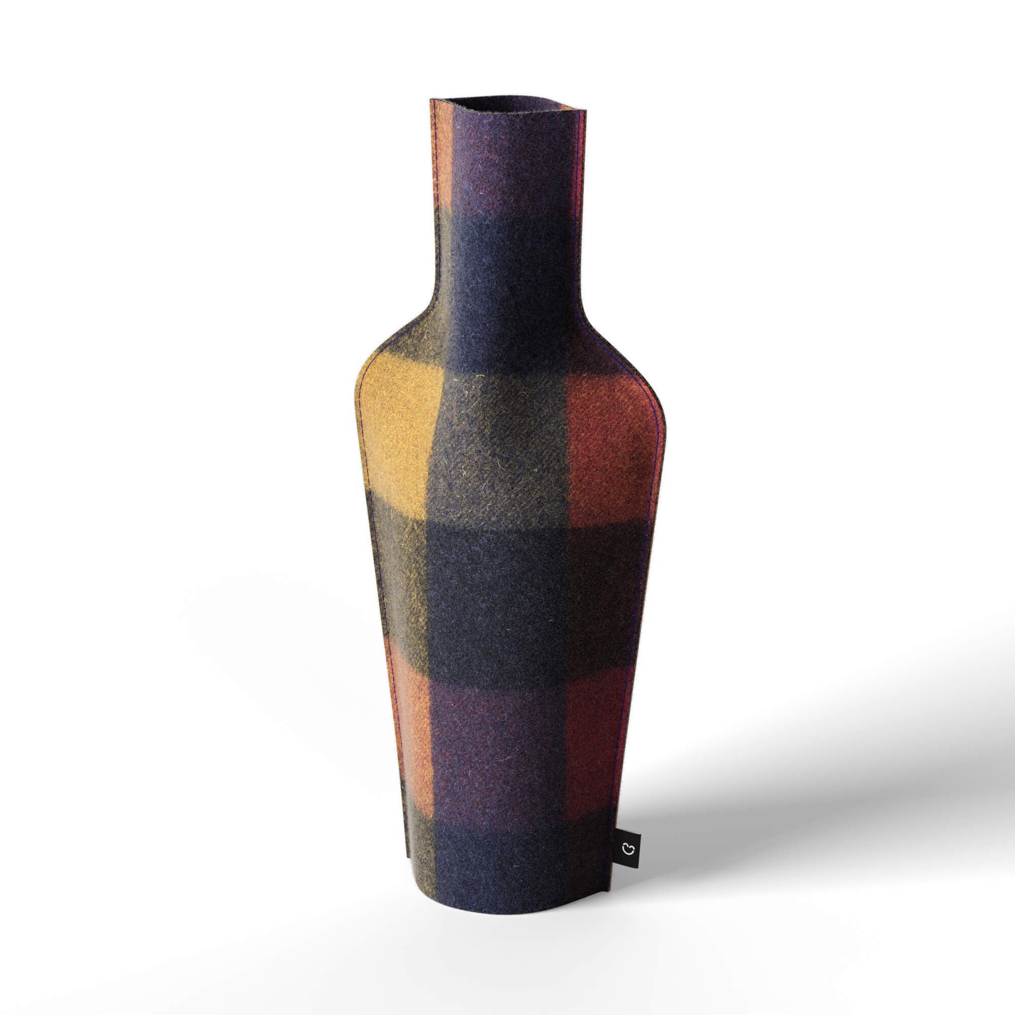Re-Vase - Vase aus Stoff für 75cl Flaschen, 100% Wolle, Farbe Quadrants
