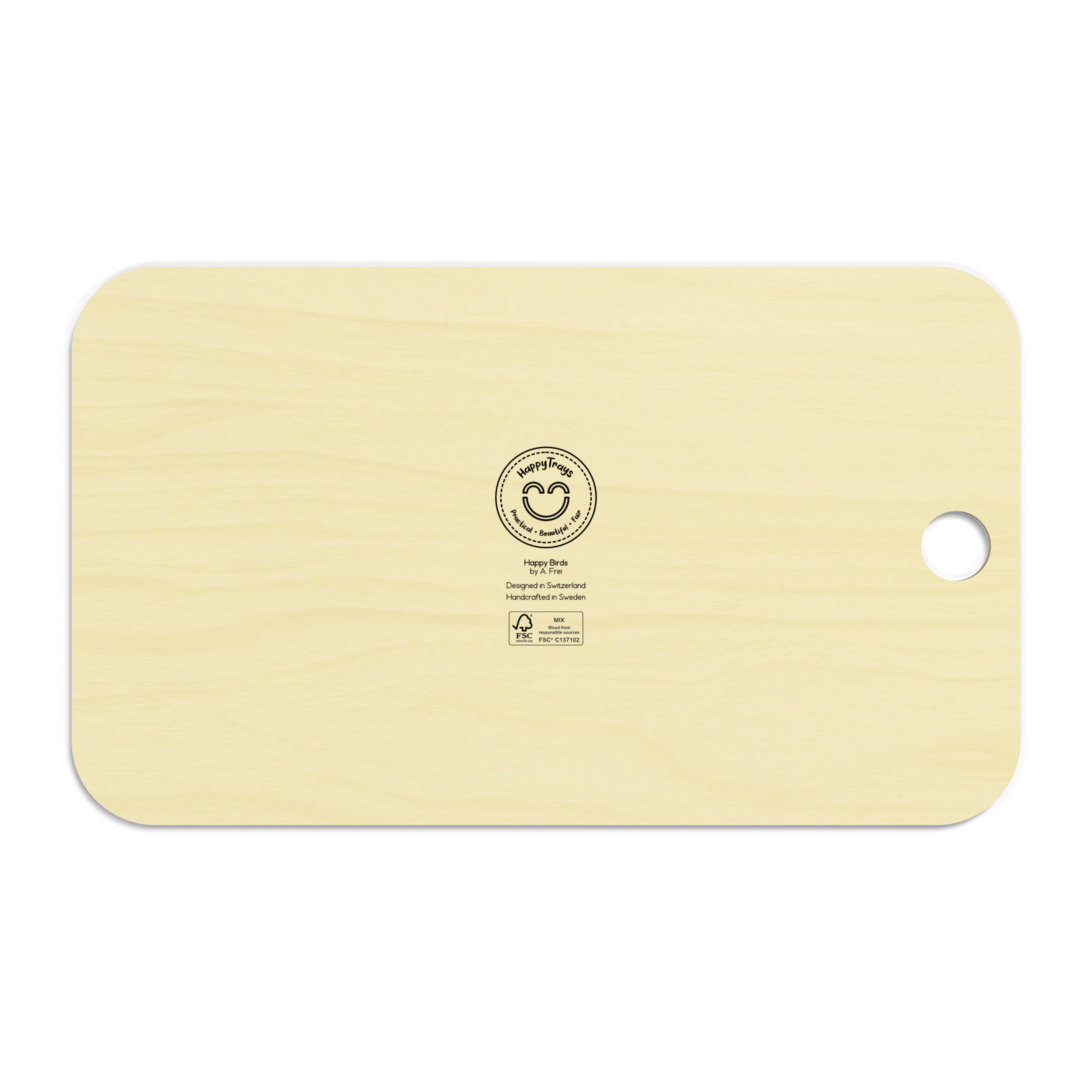 Design-Schneidebrett - Happy Birds - nordische Birke