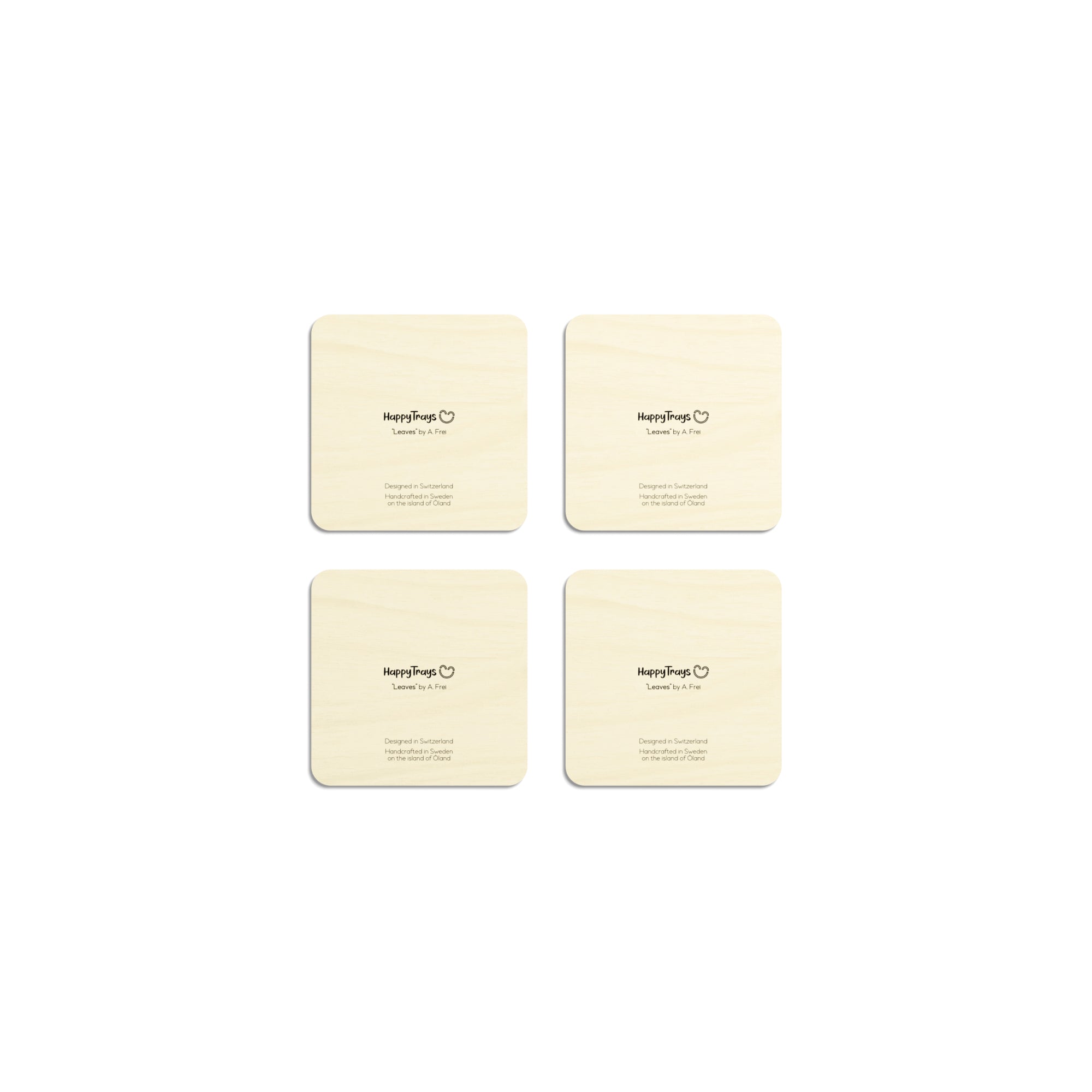 HappyTrays Untersetzer 9 x 9 cm Leaves - 4er Set