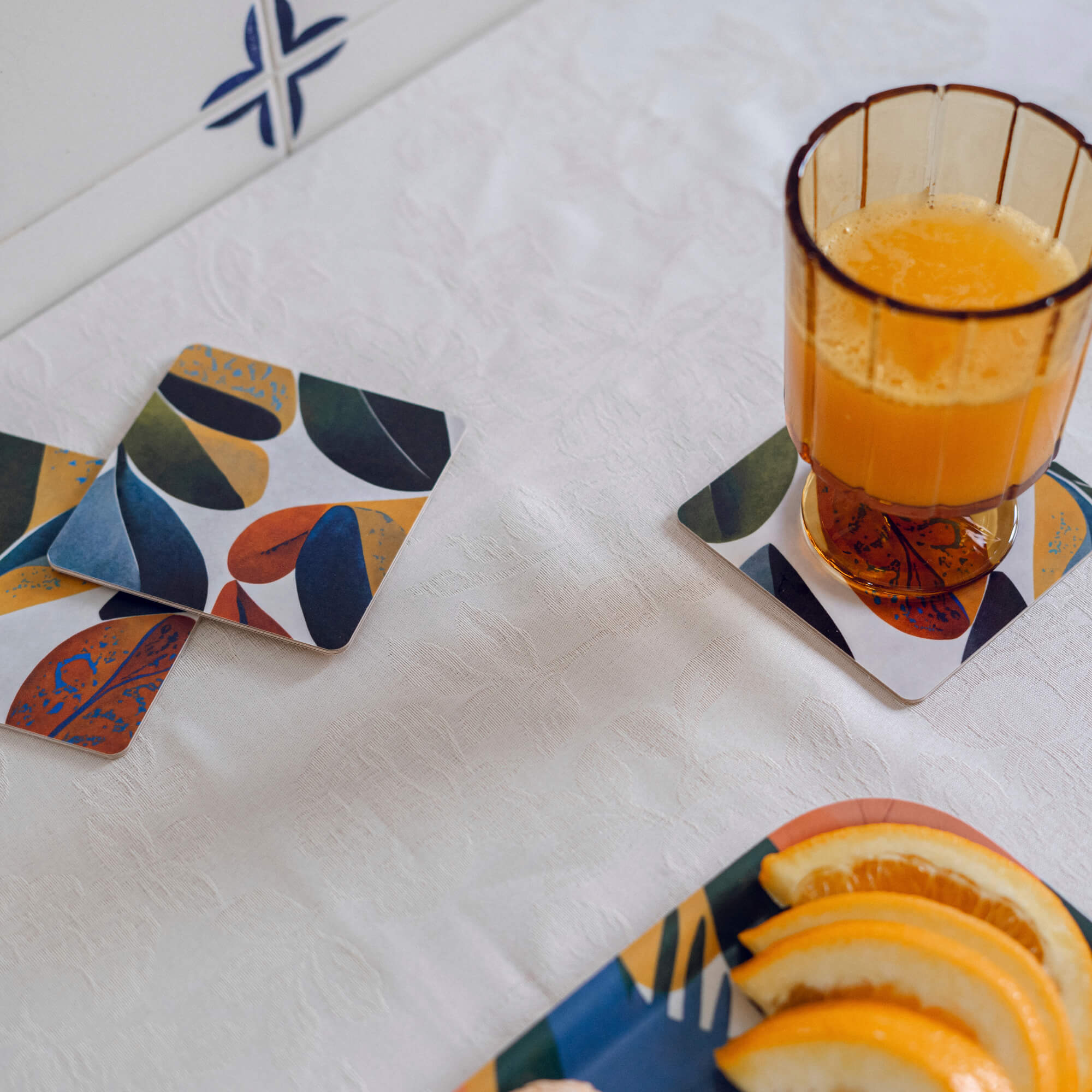 HappyTrays Coasters 9 x 9 cm Leaves - Set of 4