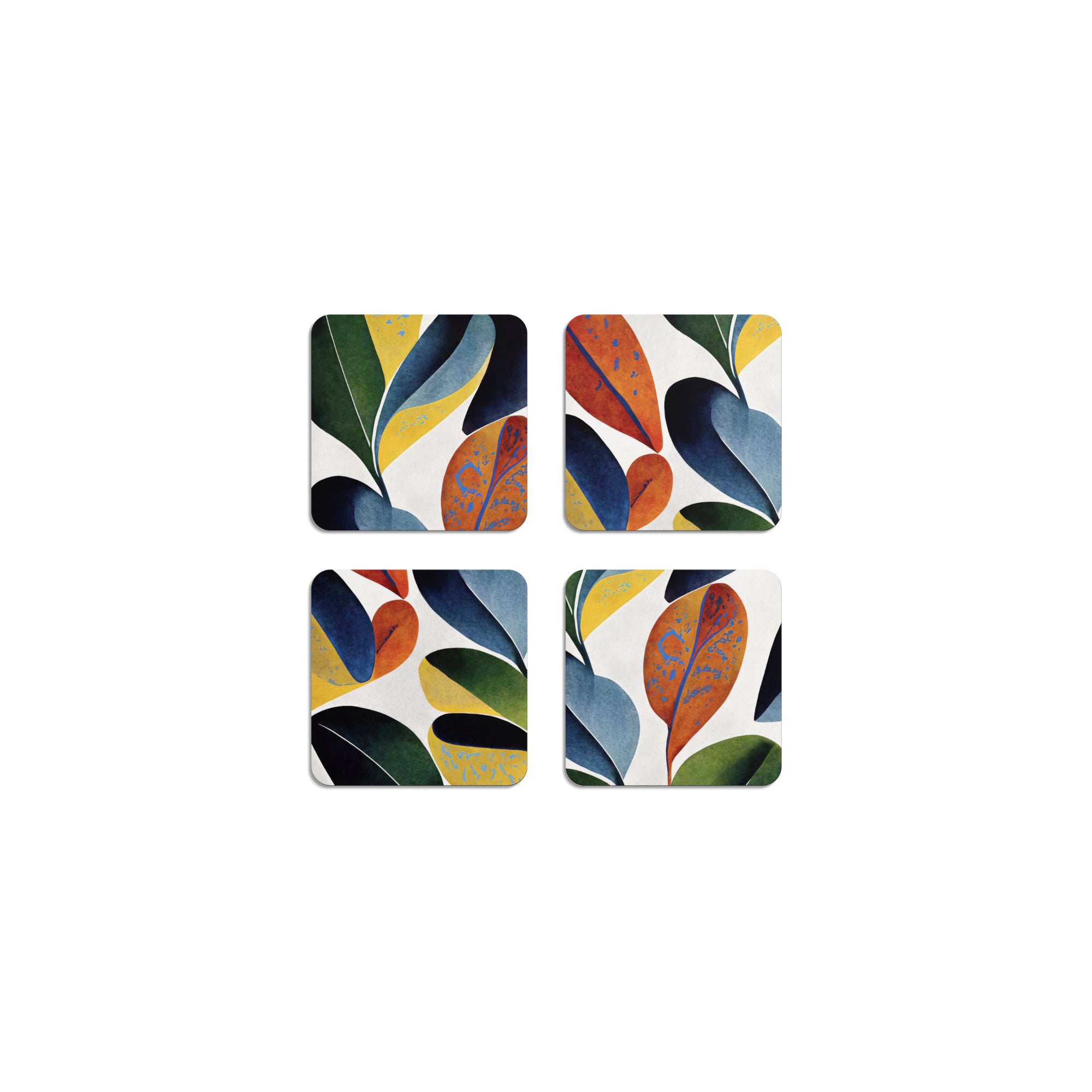 HappyTrays Untersetzer 9 x 9 cm Leaves - 4er Set EU