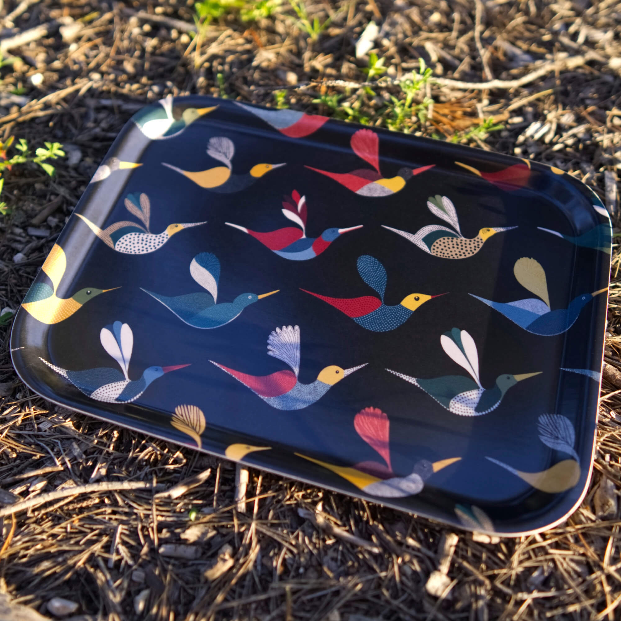 Rechteckiges Design-Tablett 27 x 20 cm - Ally and Friends - nordische Birke