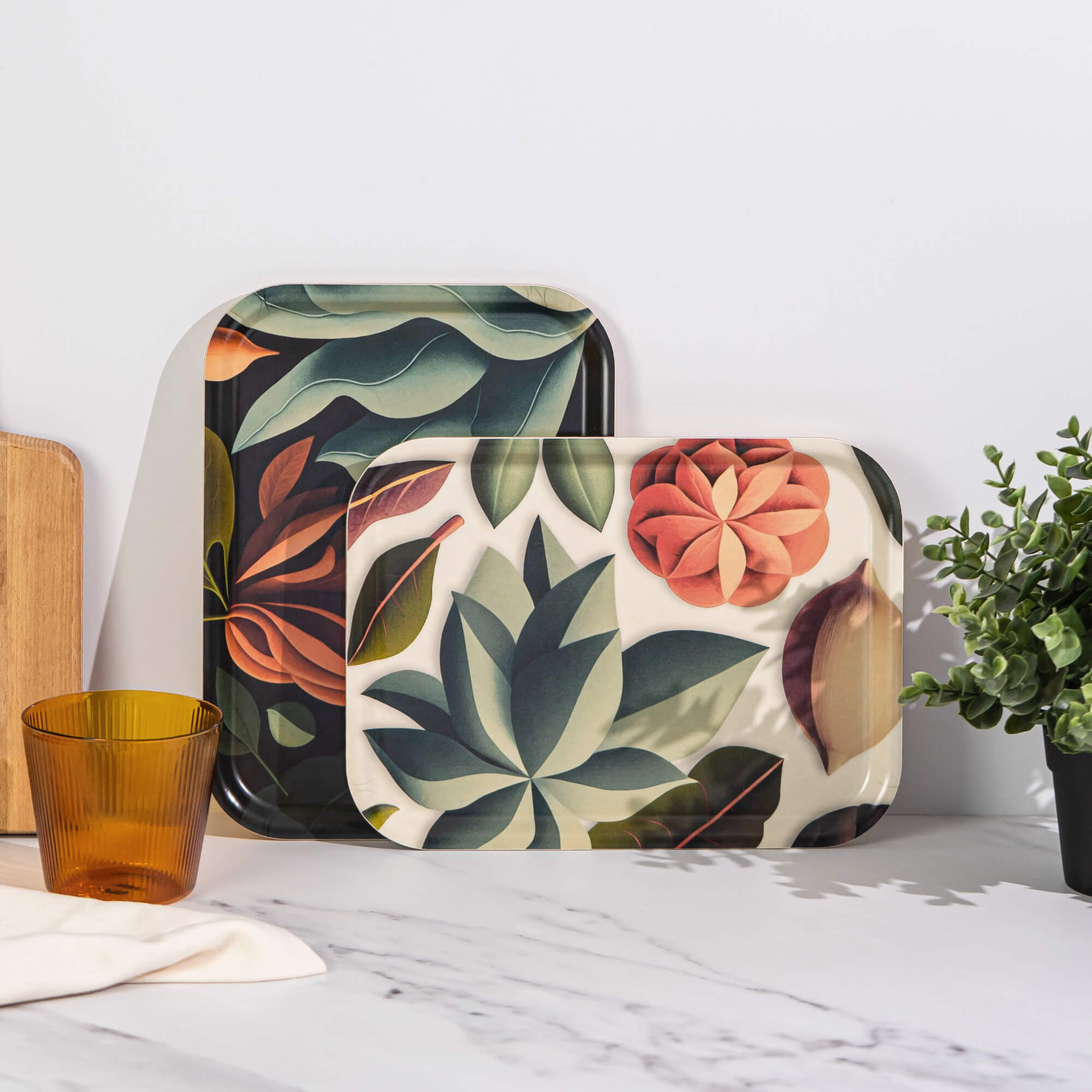 Rechteckiges Design-Tablett 27 x 20 cm - Still life - nordische Birke