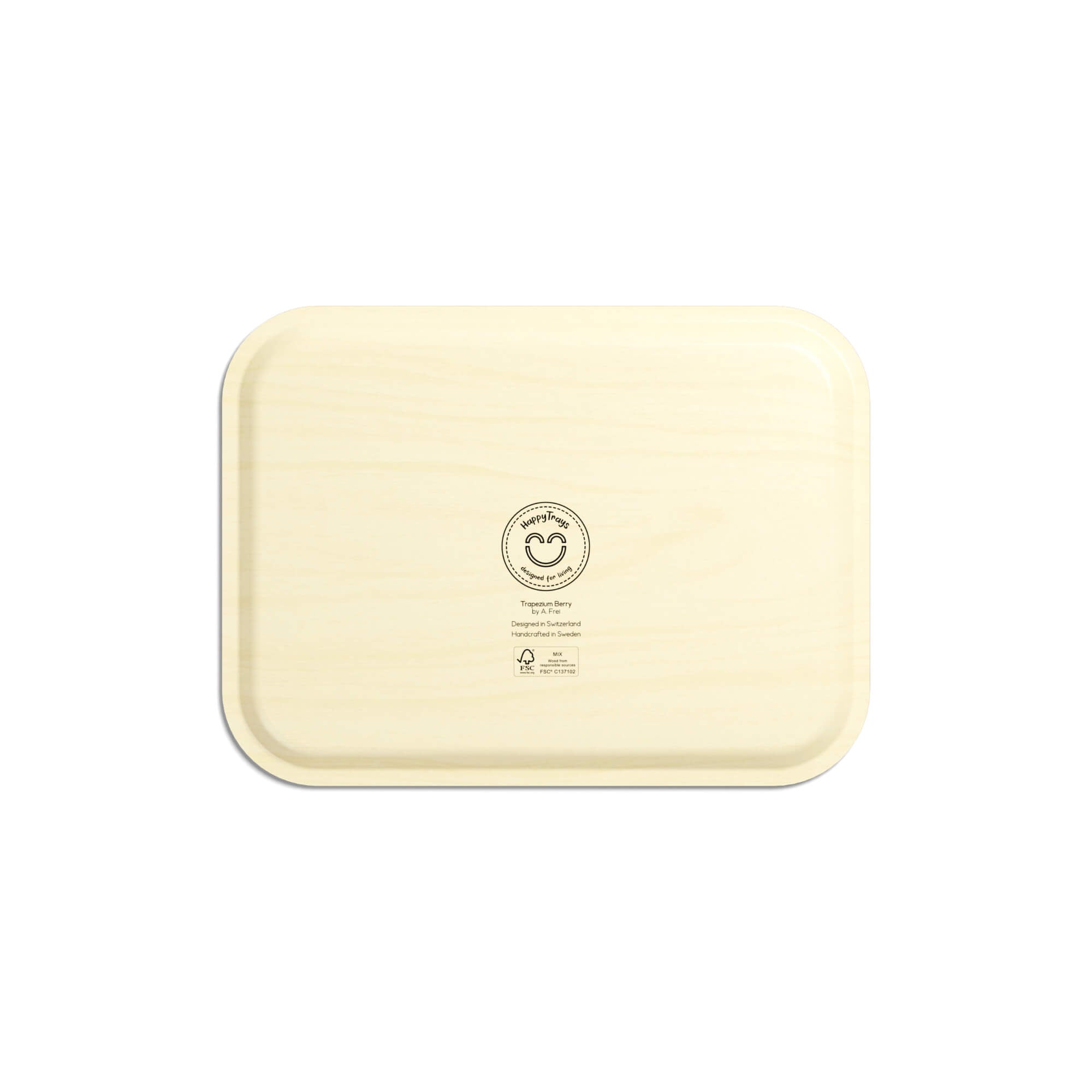 Wooden tray rectangular 27 x 20 cm 'Trapezium Berry'