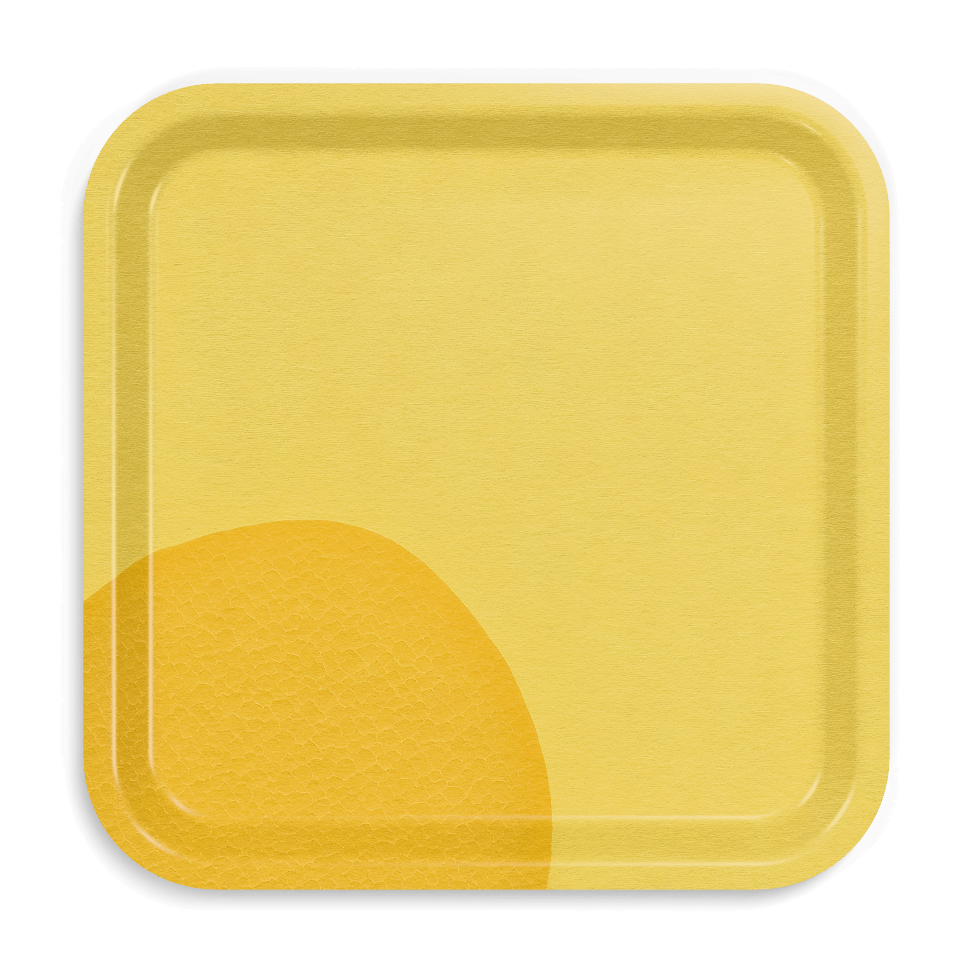 Quadratisches Design-Tablett 32 x 32 cm - Lemon Drop - nordische Birke