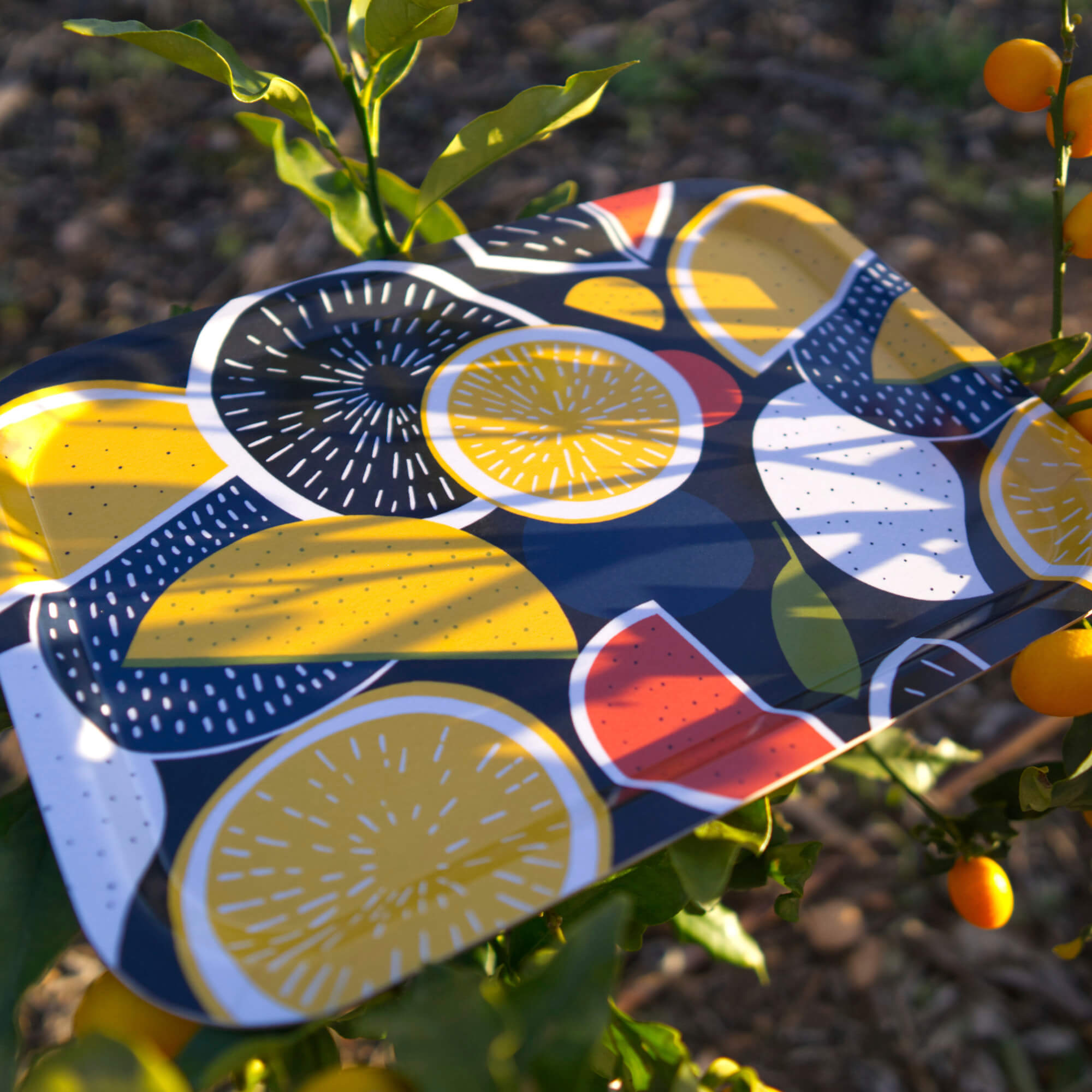 Rechteckiges Tablett aus Holz 34 x 24 cm 'Juice of the Day'