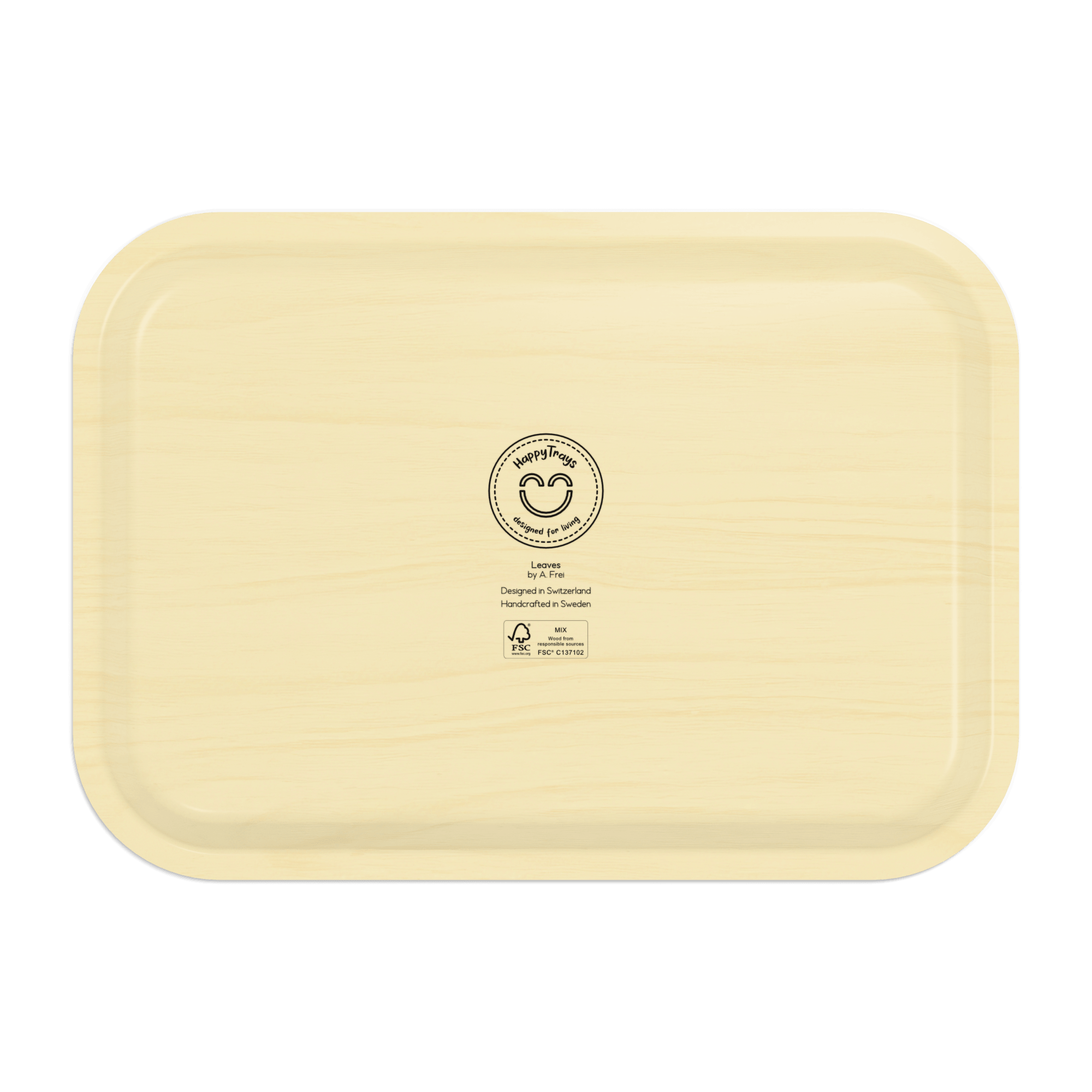 Rectangular Design Tray 34 x 24 cm - Leaves - Nordic Birch