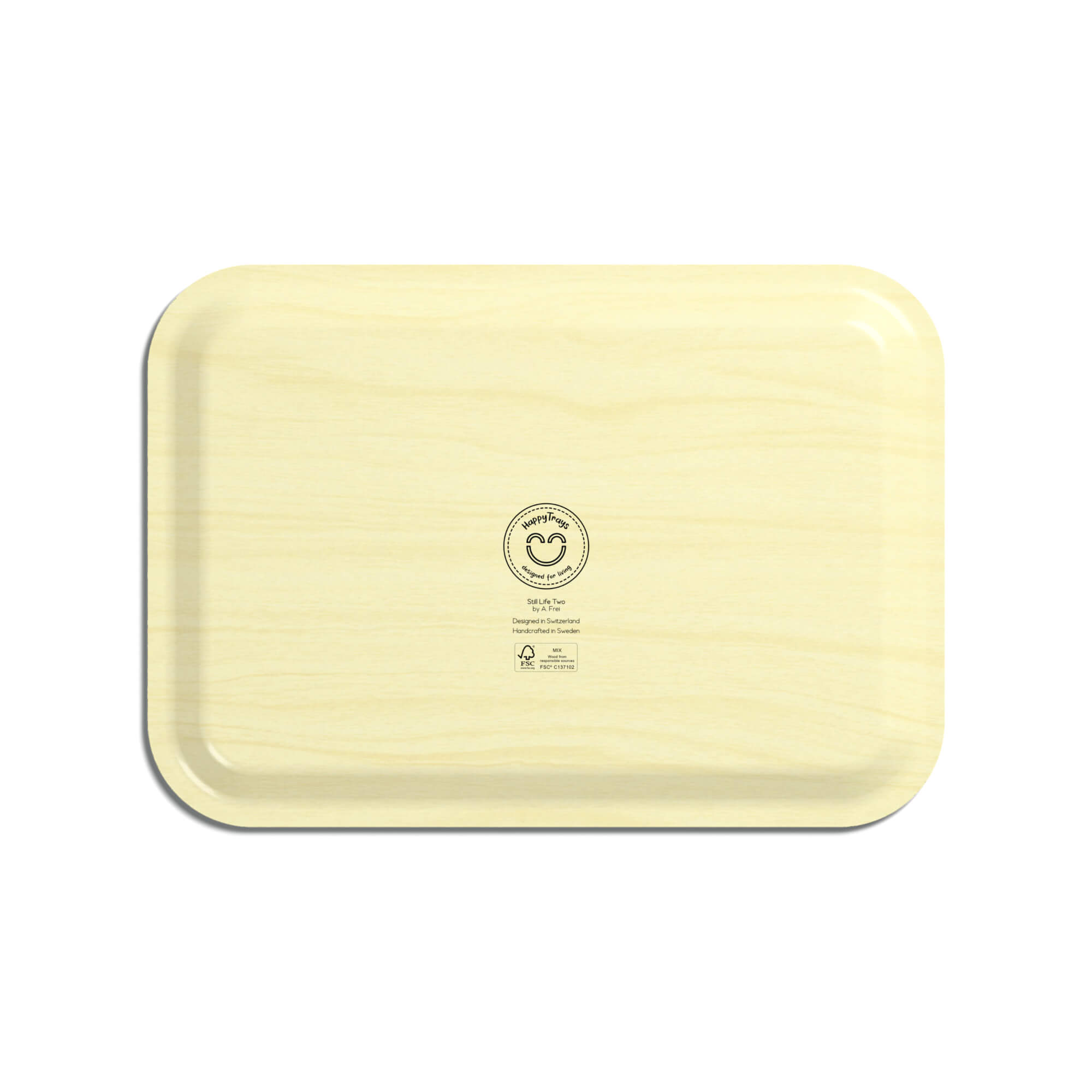 Rechteckiges Tablett aus Holz 34 x 24 cm 'Still Life Two'