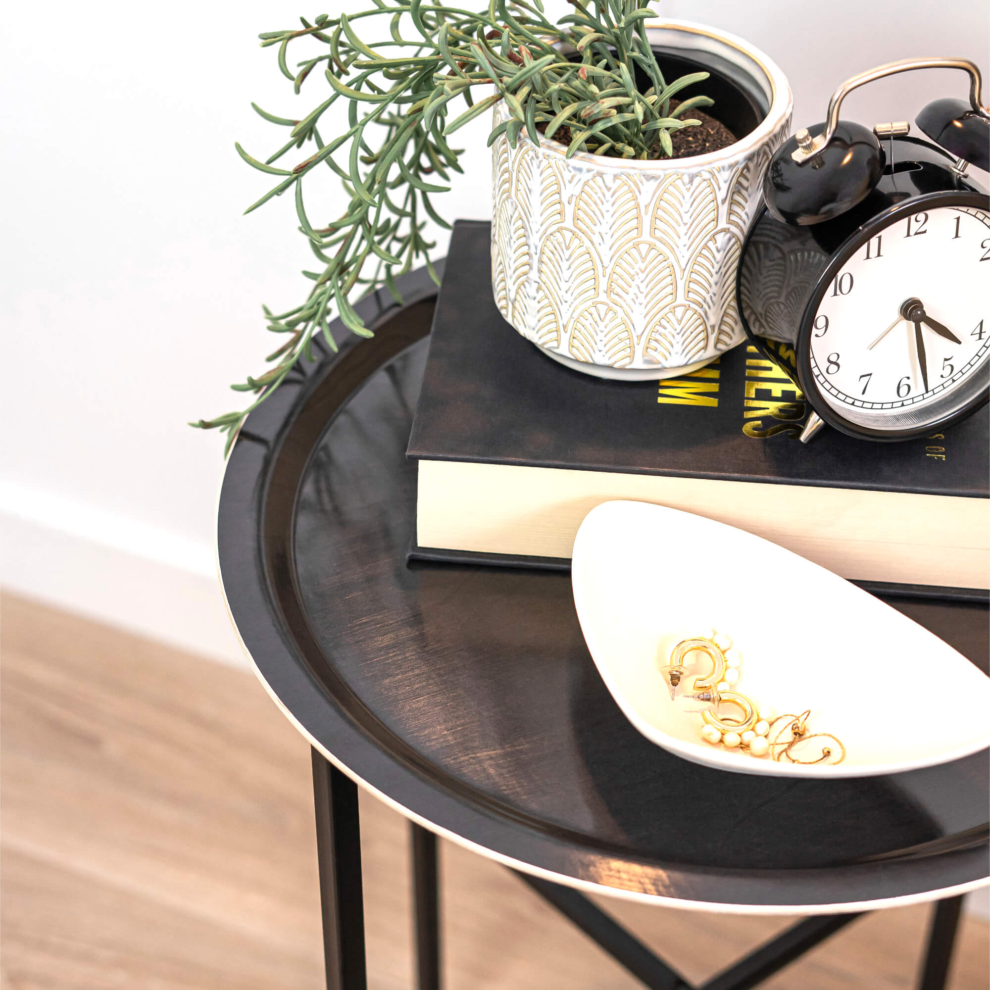 Rundes Design-Tablett Ø 39 cm - Black Sea - nordische Birke