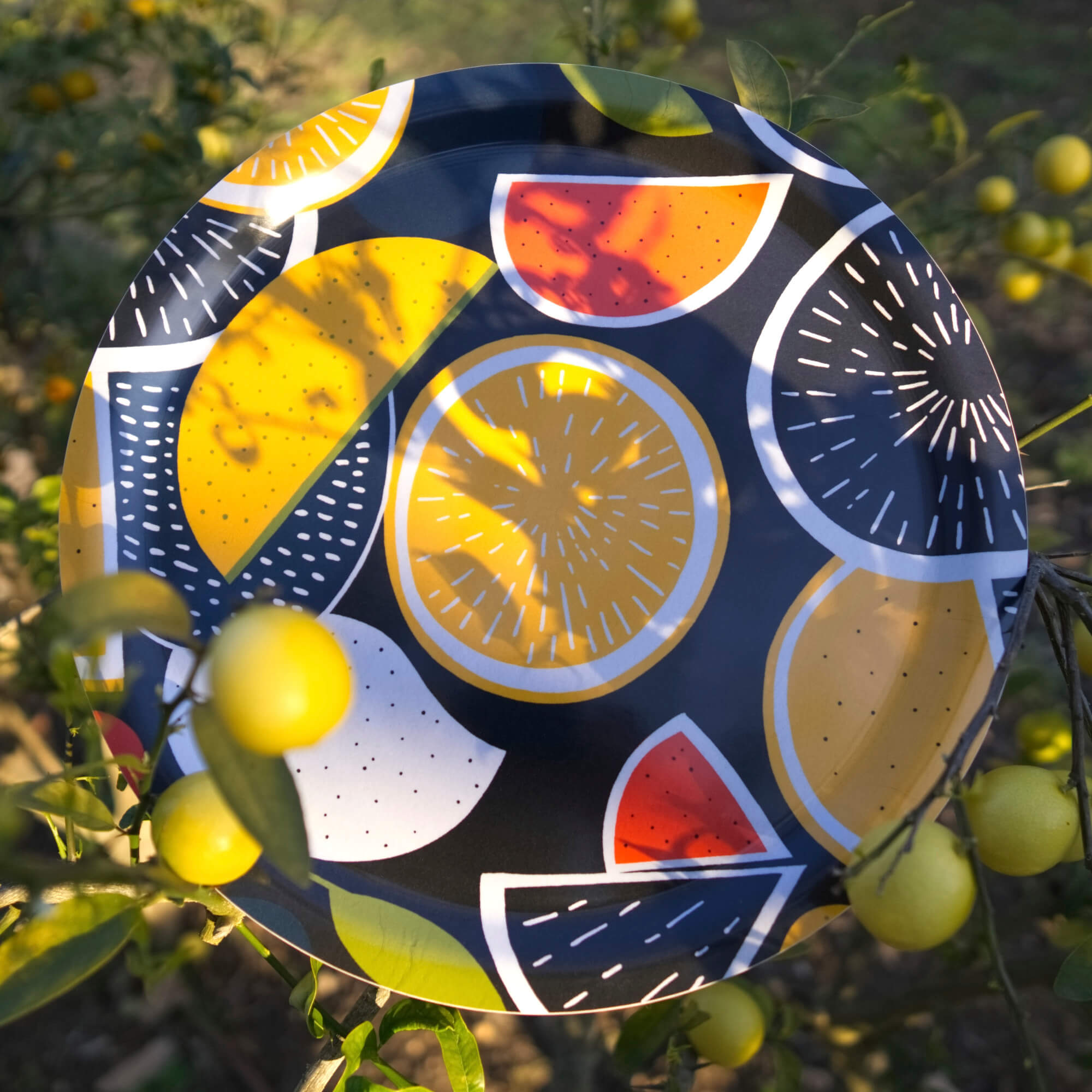 Round Design Tray 39 cm - Juice of the Day - Nordic Birch