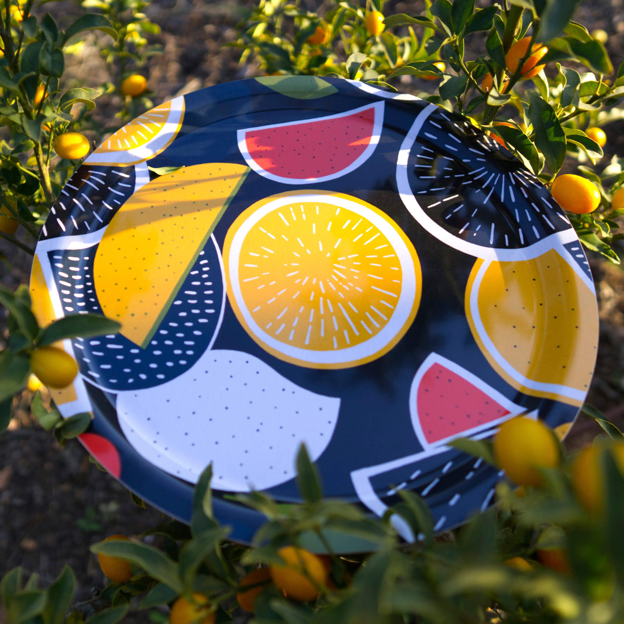 Round Design Tray 39 cm - Juice of the Day - Nordic Birch