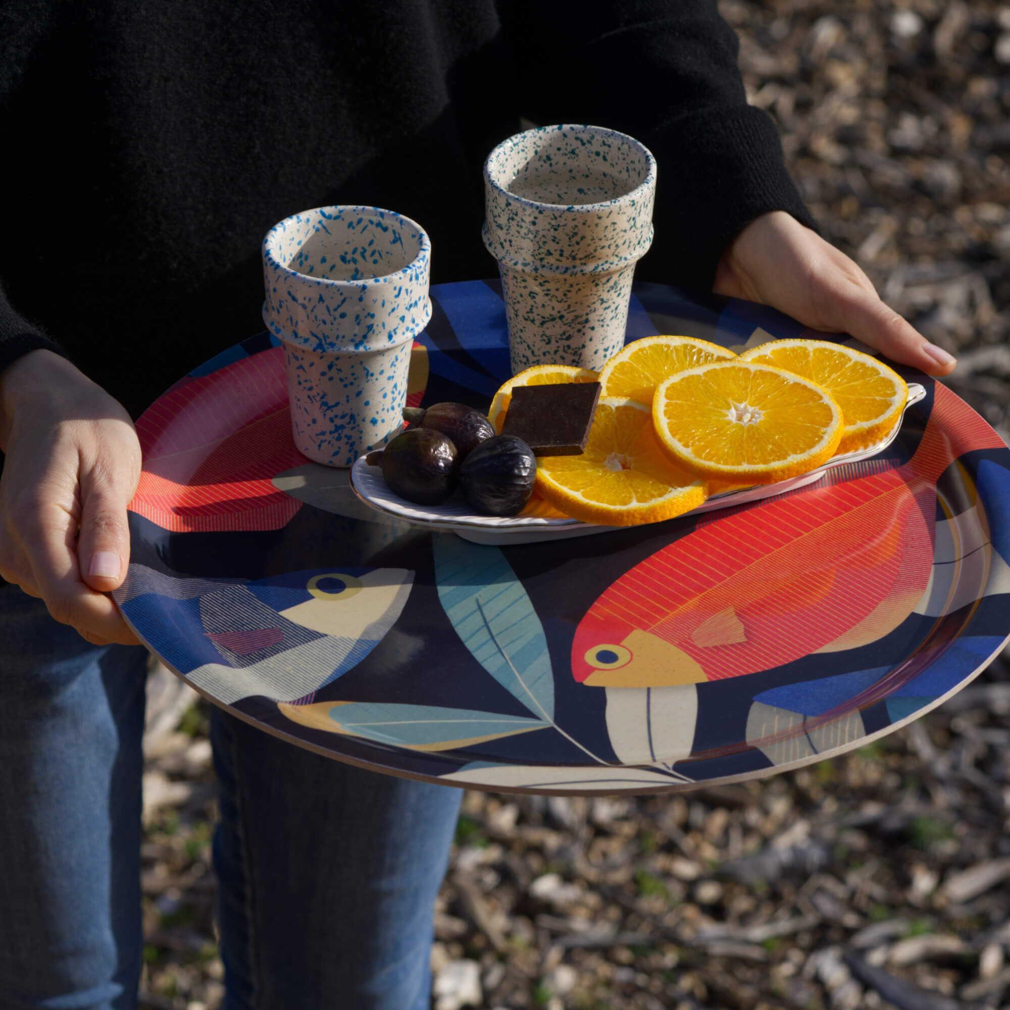 Tablett aus Holz rund Ø39cm 'Nemo Who?'