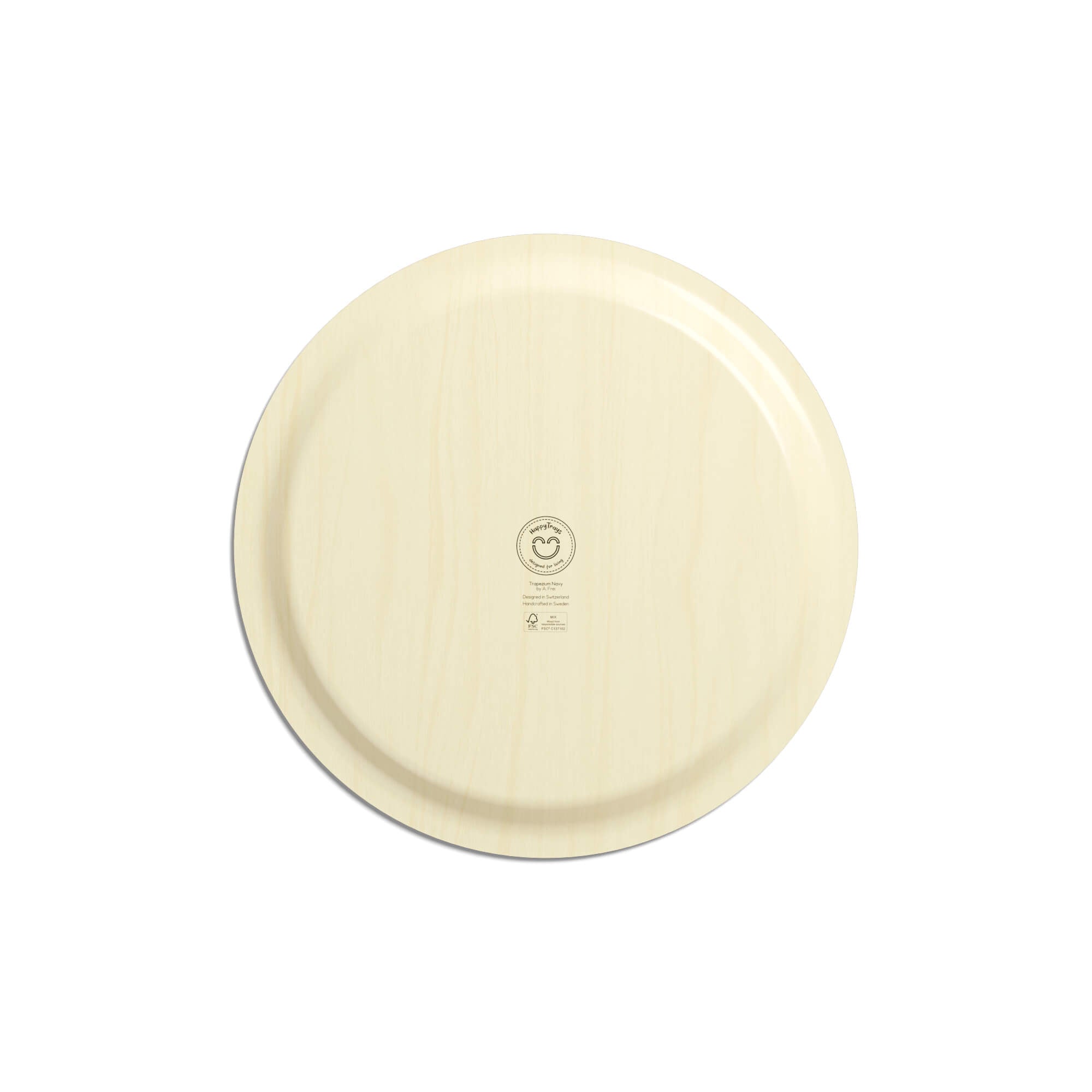 Wooden tray round Ø 39 cm 'Trapezium Navy'