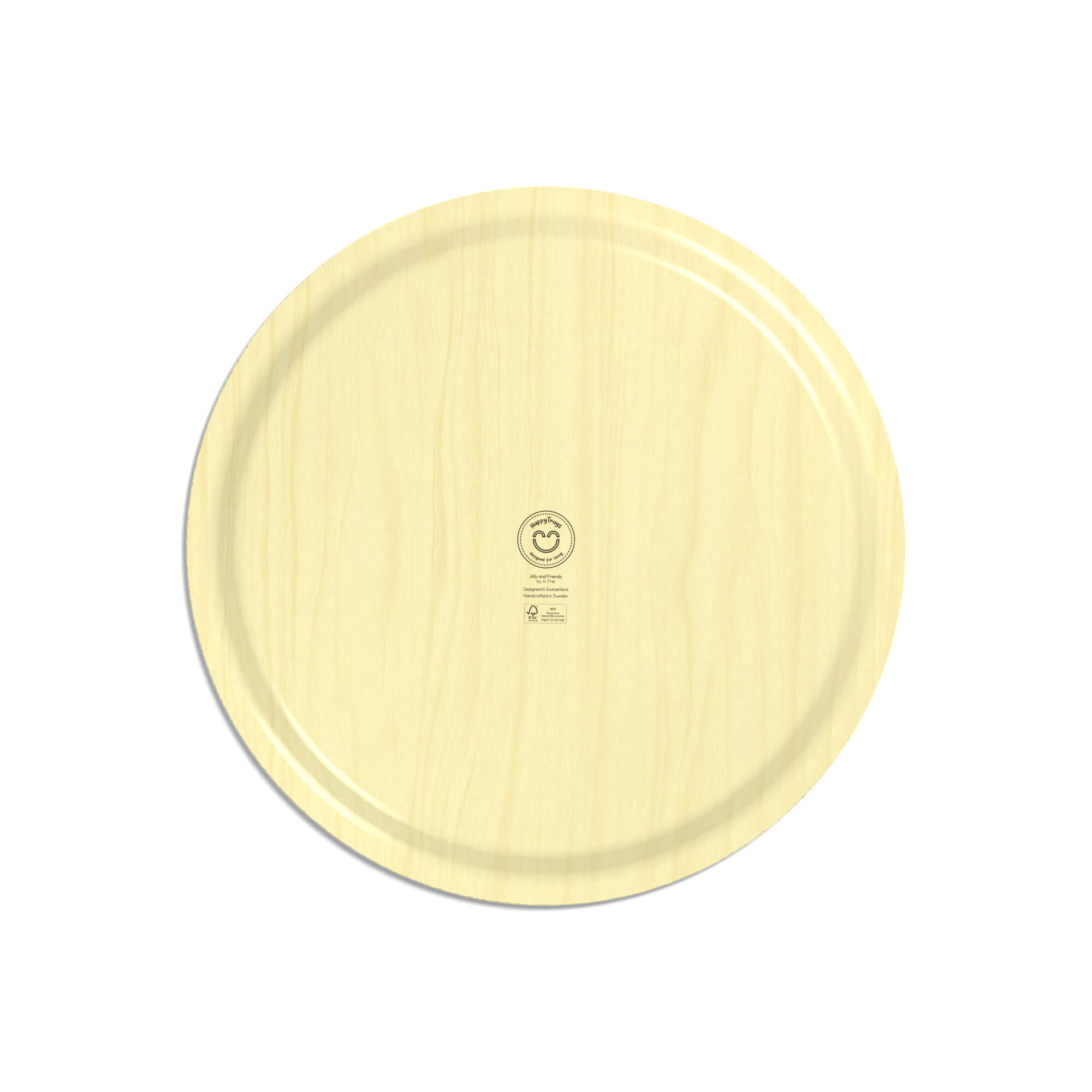 Tablett aus Holz rund Ø 46 cm 'Ally and Friends'
