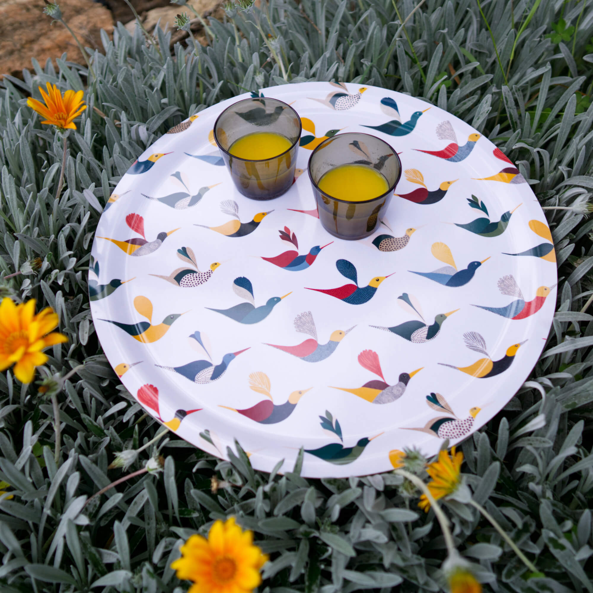 Wooden tray round Ø 46 cm 'Ally and Friends'