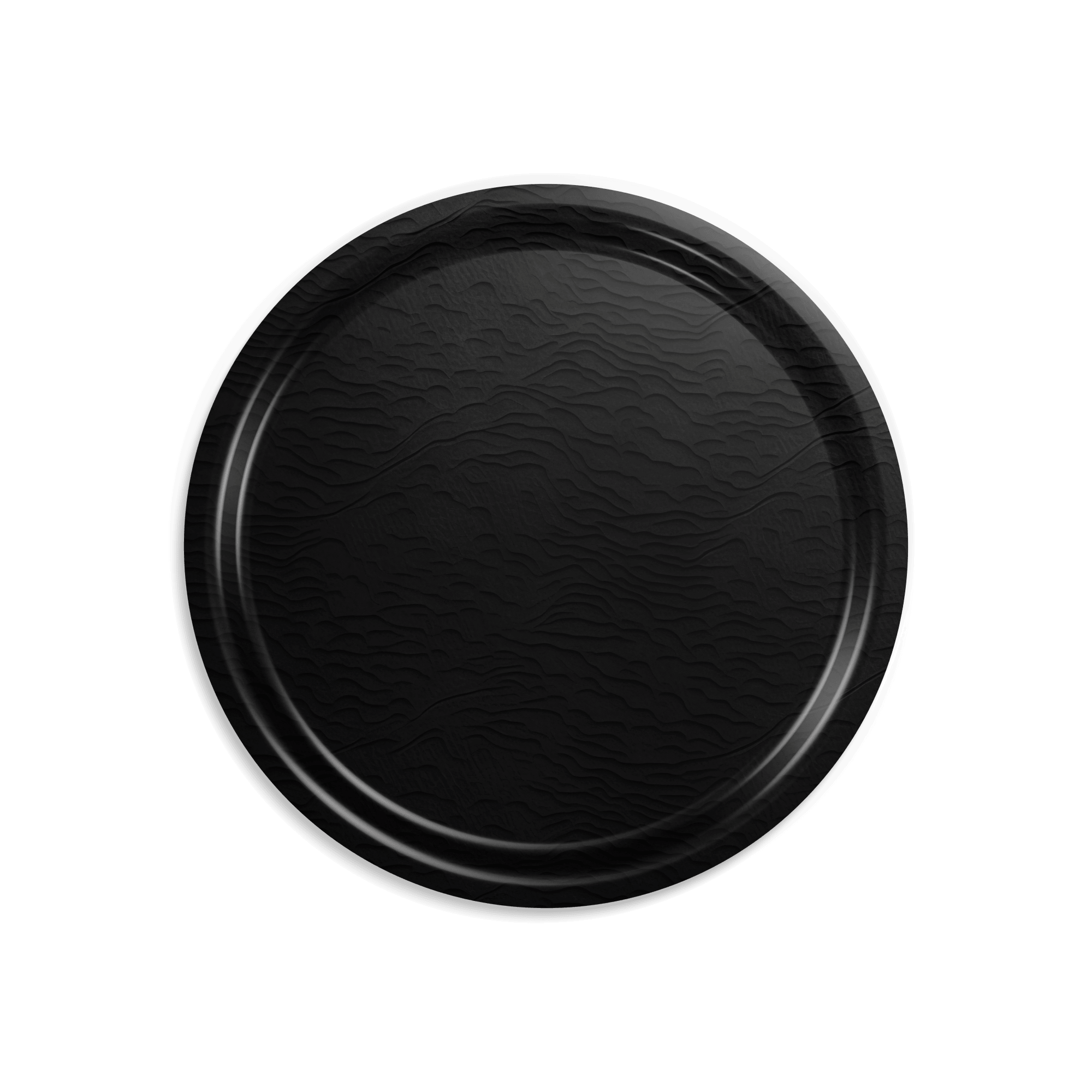 Rundes Design-Tablett 46 cm - Black Sea - nordische Birke