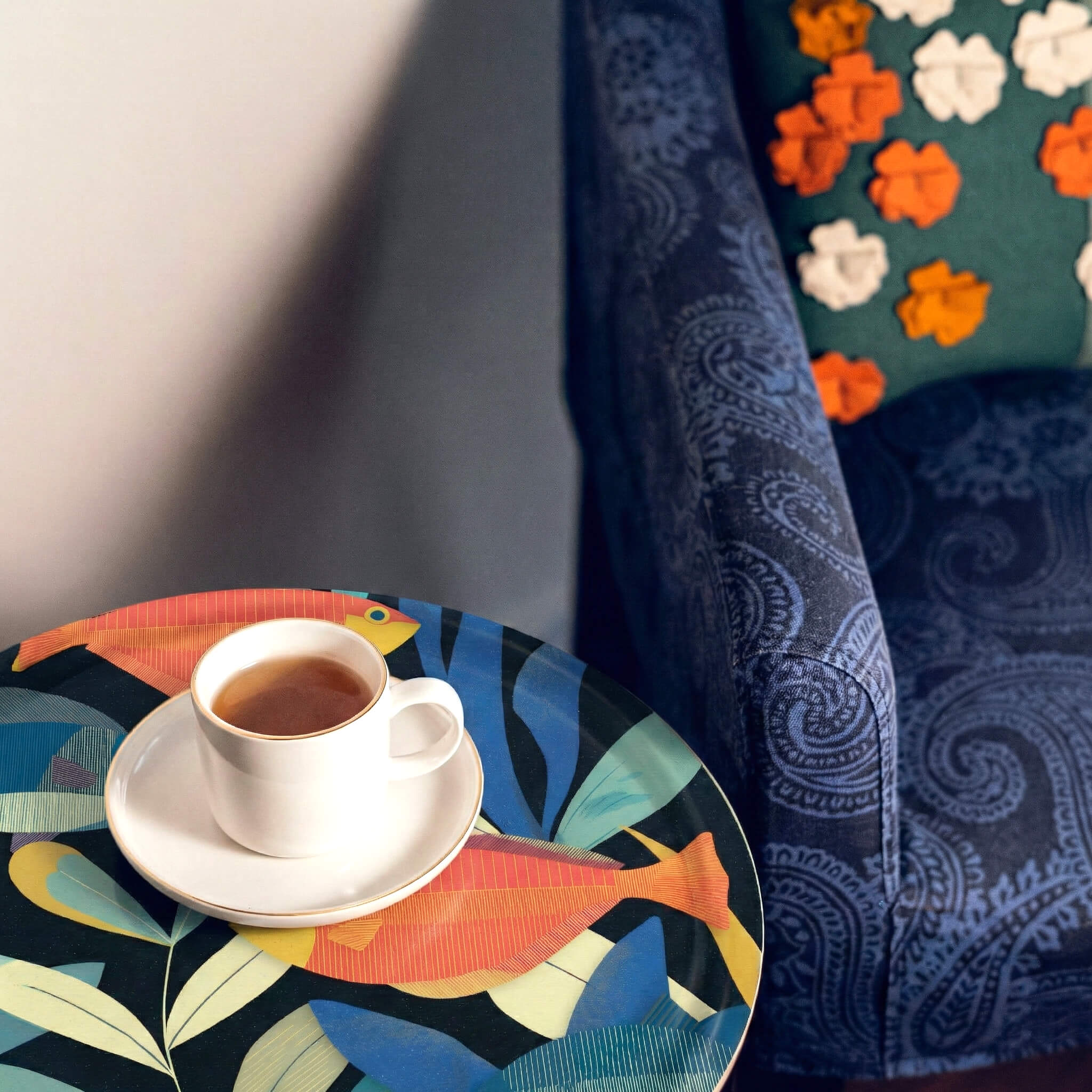 Rundes Design-Tablett 46 cm - Nemo Who? - nordische Birke