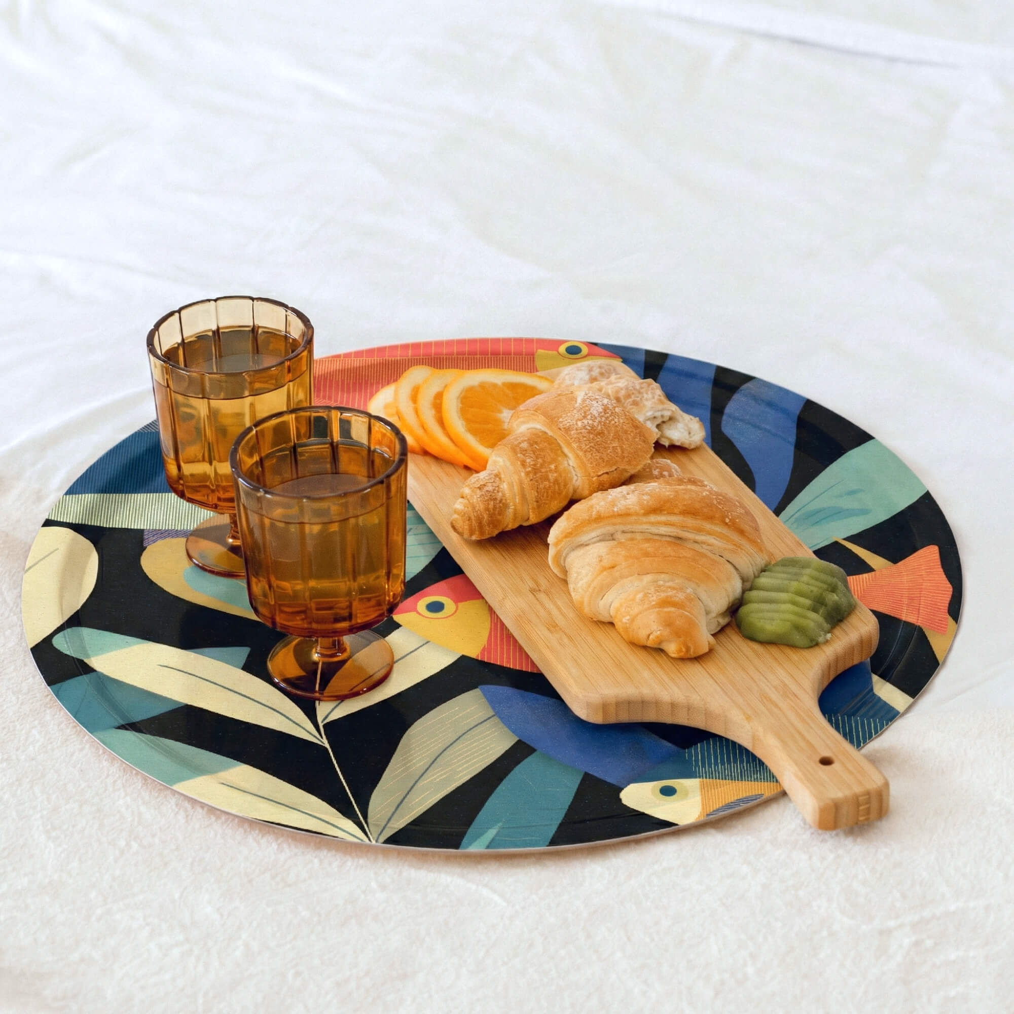 Rundes Design-Tablett 46 cm - Nemo Who? - nordische Birke