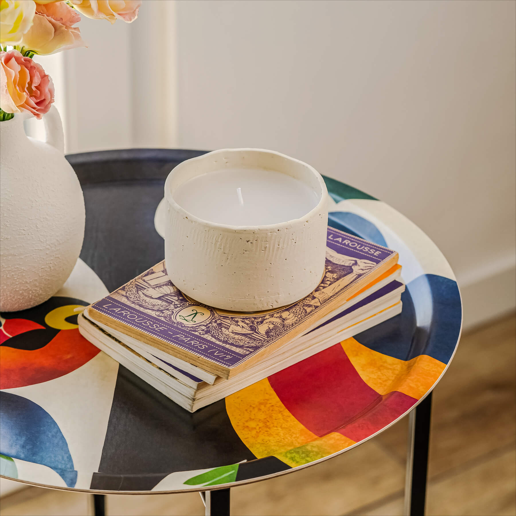 Rundes Design-Tablett Ø 39 cm - Frank the Bird - nordische Birke