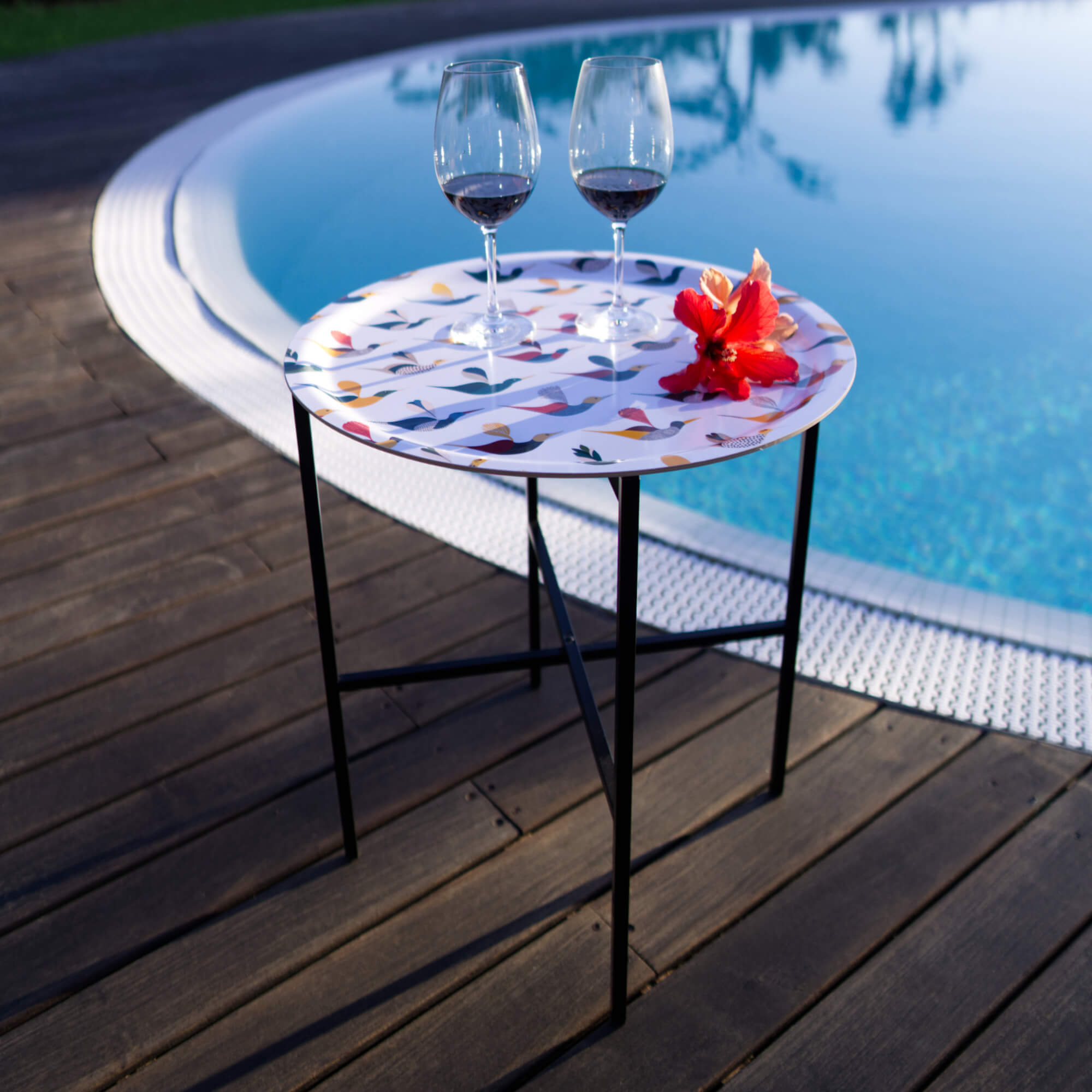 Wooden tray round Ø 46 cm 'Ally and Friends'