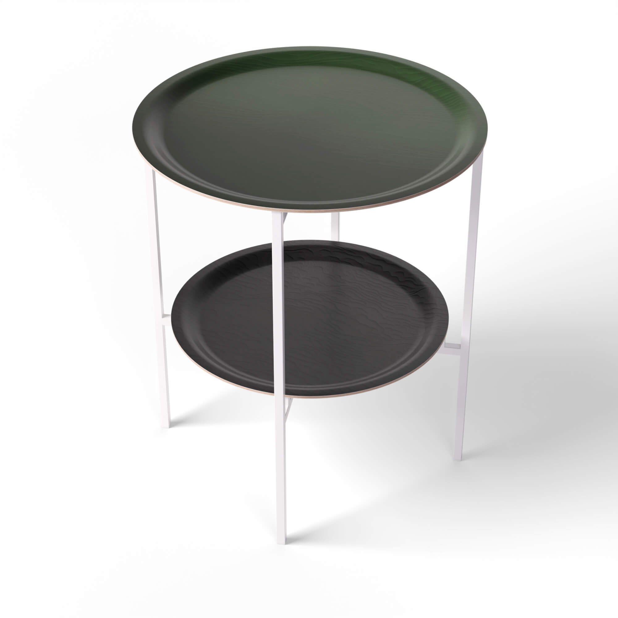 HappyTrays Side Table with 2 Trays - Ø 46 cm & Ø 39 cm, H 53 cm