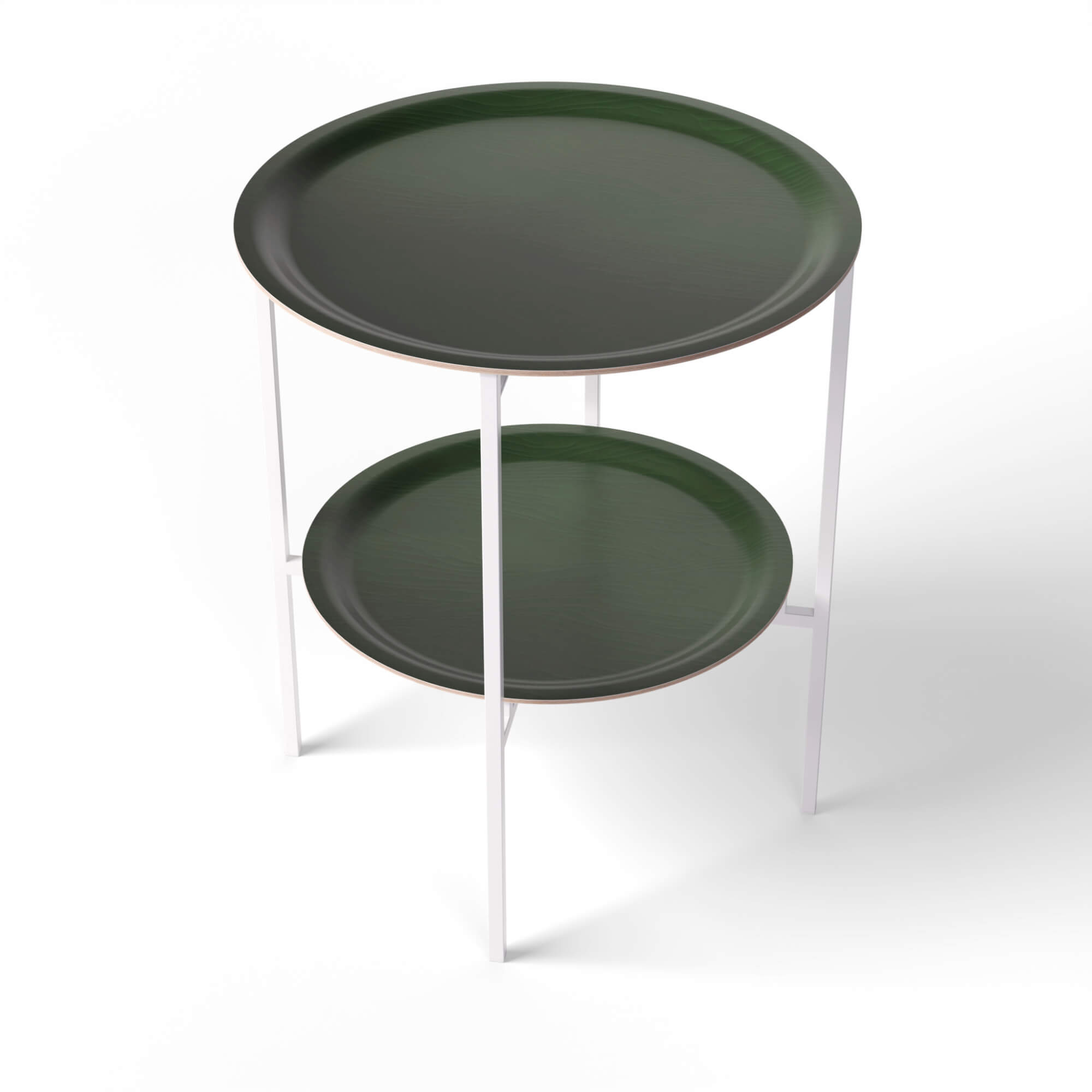 HappyTrays Side Table with 2 Trays - Ø 46 cm & Ø 39 cm, H 53 cm
