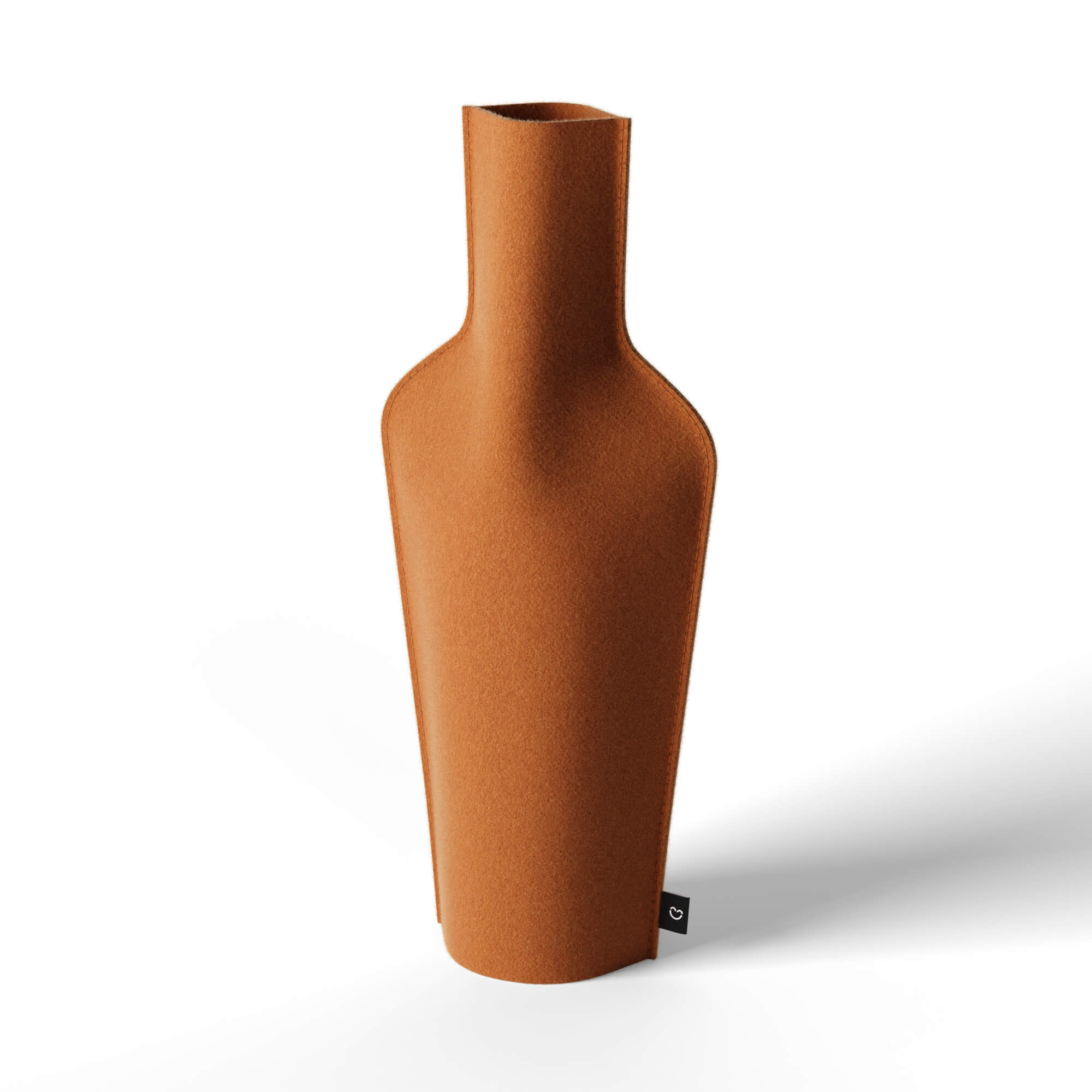 Re-Vase - Vase made of fabric for 75cl bottles, 100% wool, color Amber
