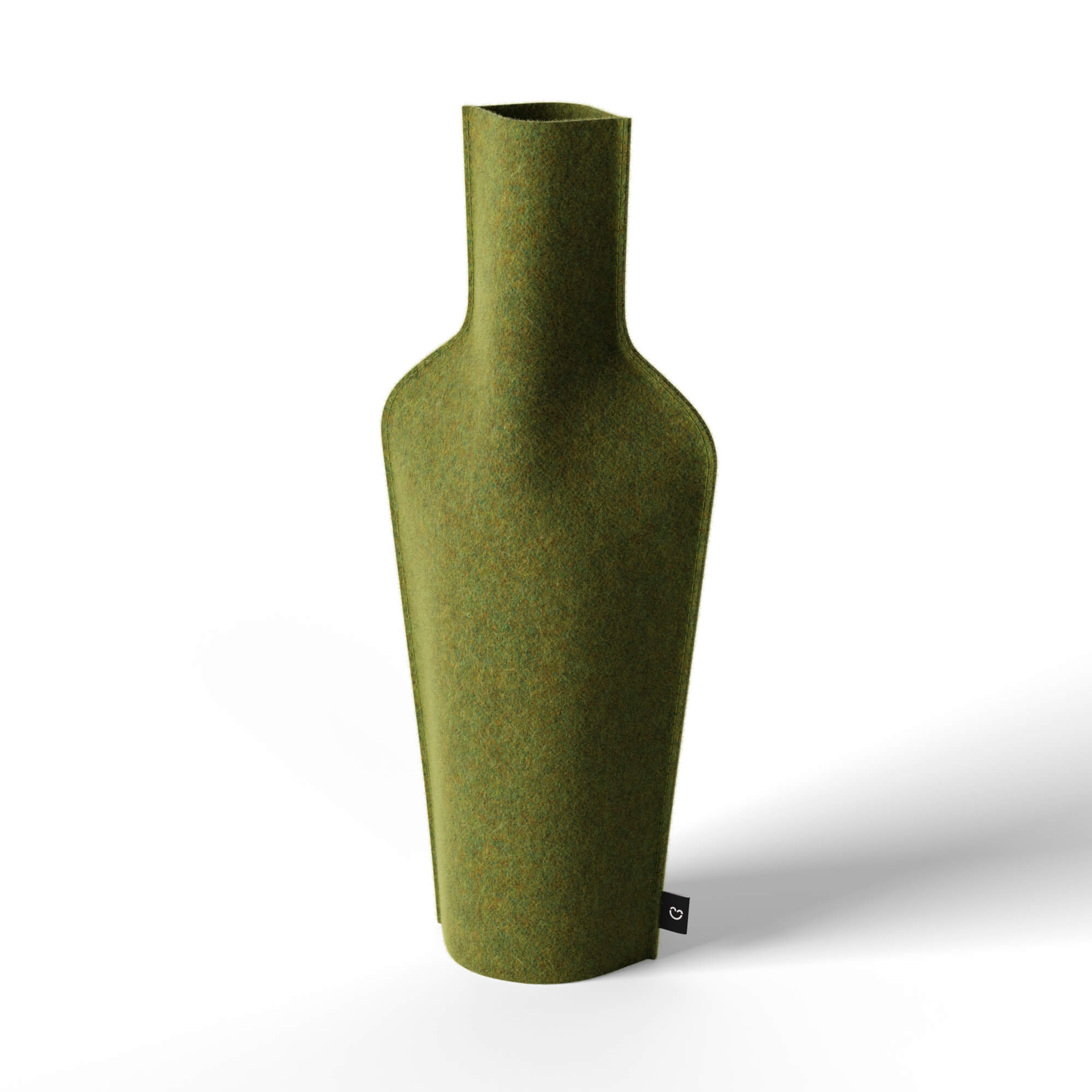 Re-Vase - Vase made of fabric for 75cl bottles, 100% wool, color Amber