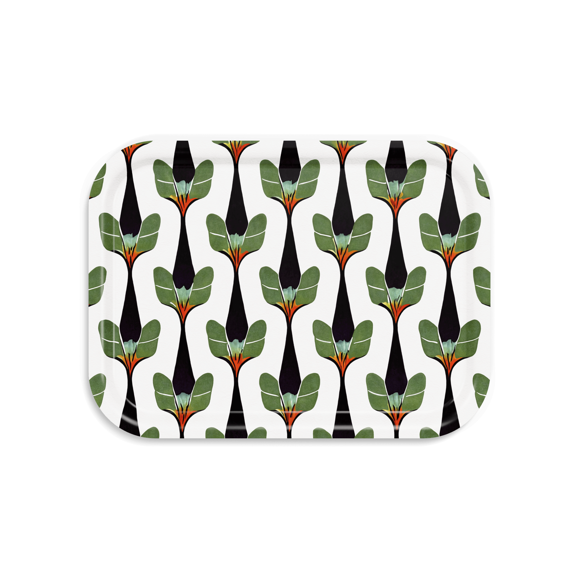 Rechteckiges Design-Tablett 27 x 20 cm - Jungleful - nordische Birke