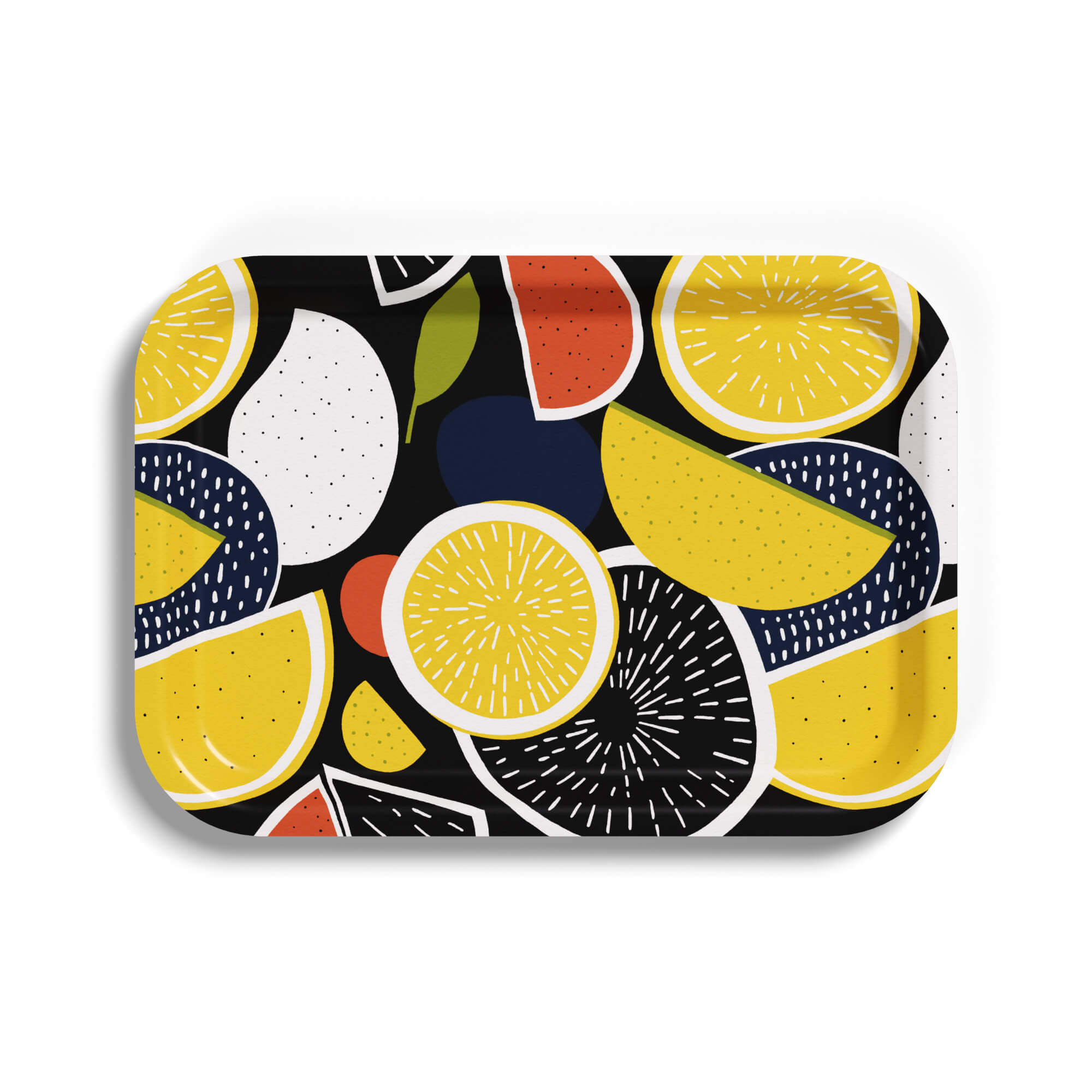 Rechteckiges Tablett aus Holz 34 x 24 cm 'Juice of the Day'