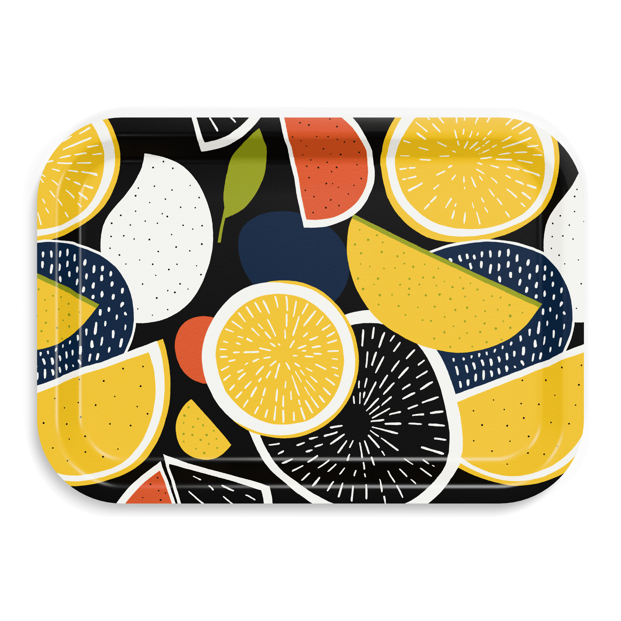 Rechteckiges Design-Tablett 34 x 24 cm - Juice of the Day - nordische Birke