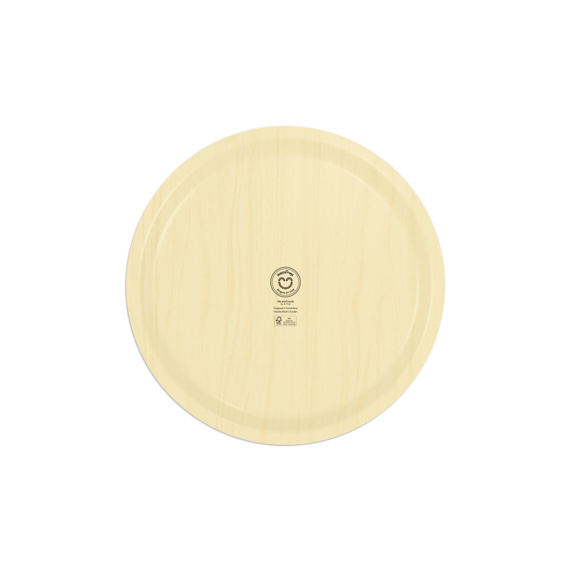 Rundes Design-Tablett Ø 39 cm - Ally and Friends - nordische Birke