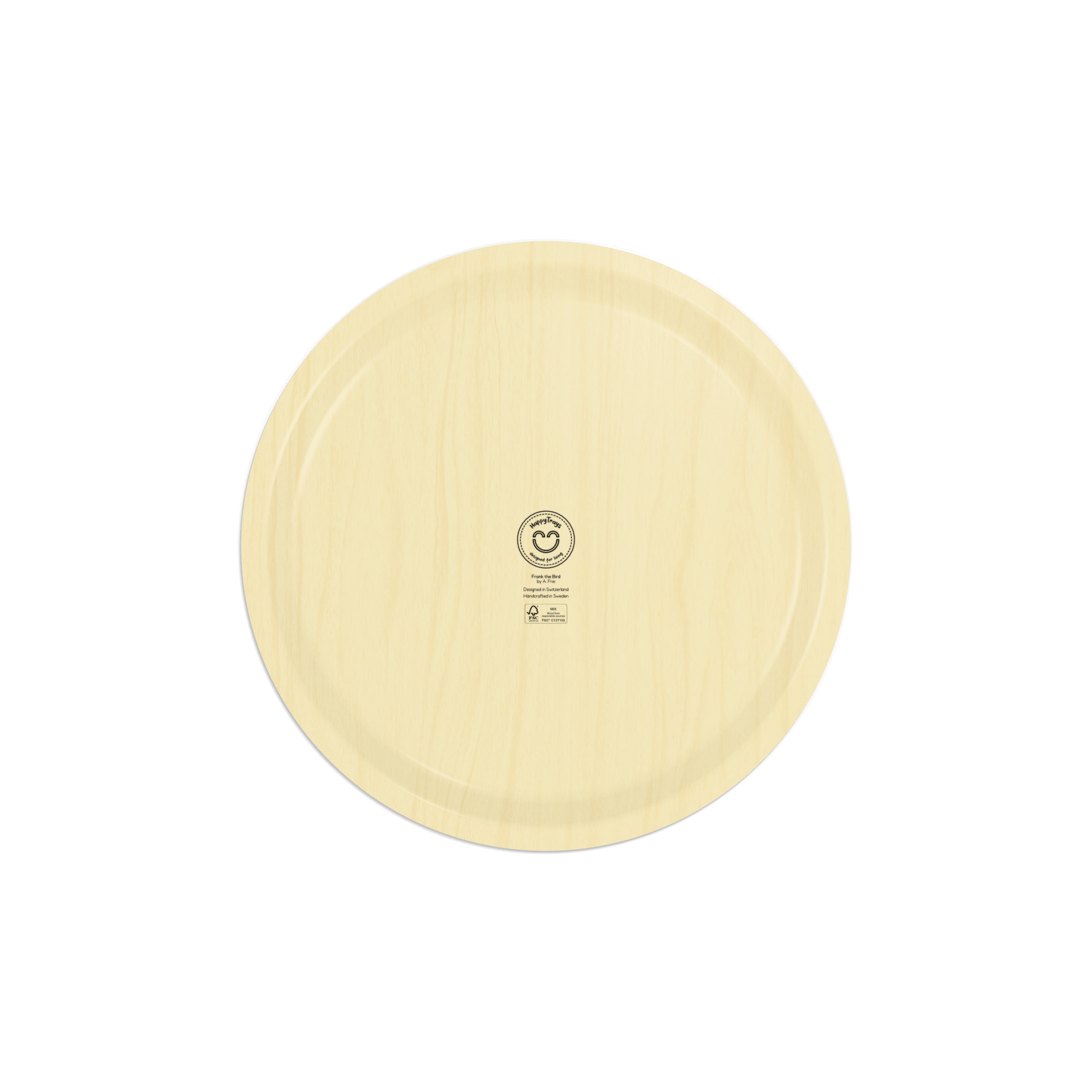 Round Design Tray Ø 39 cm - Frank the Bird - Nordic Birch