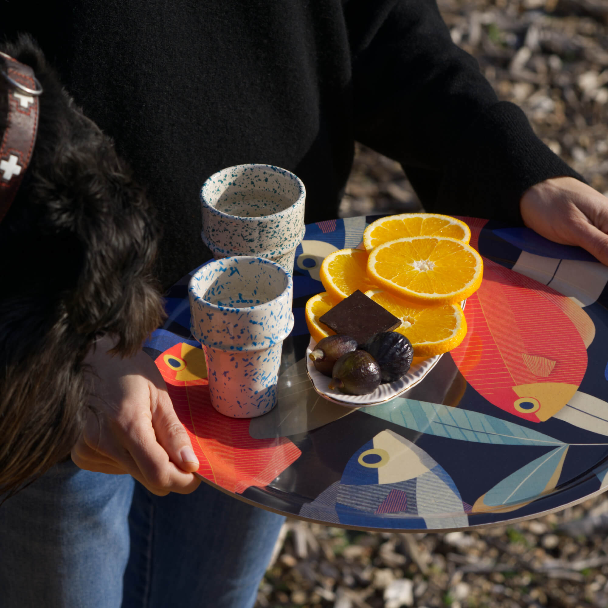 Tablett aus Holz rund Ø39cm 'Nemo Who?'