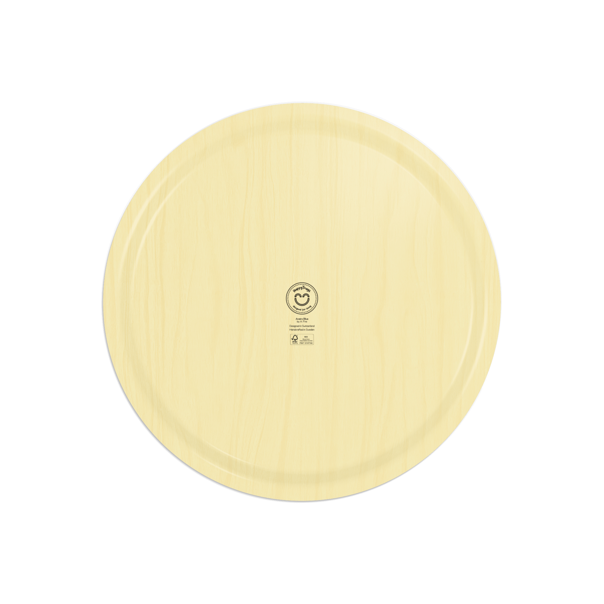 Round Design Tray Ø 46 cm - Aveiro Blue - Nordic Birch