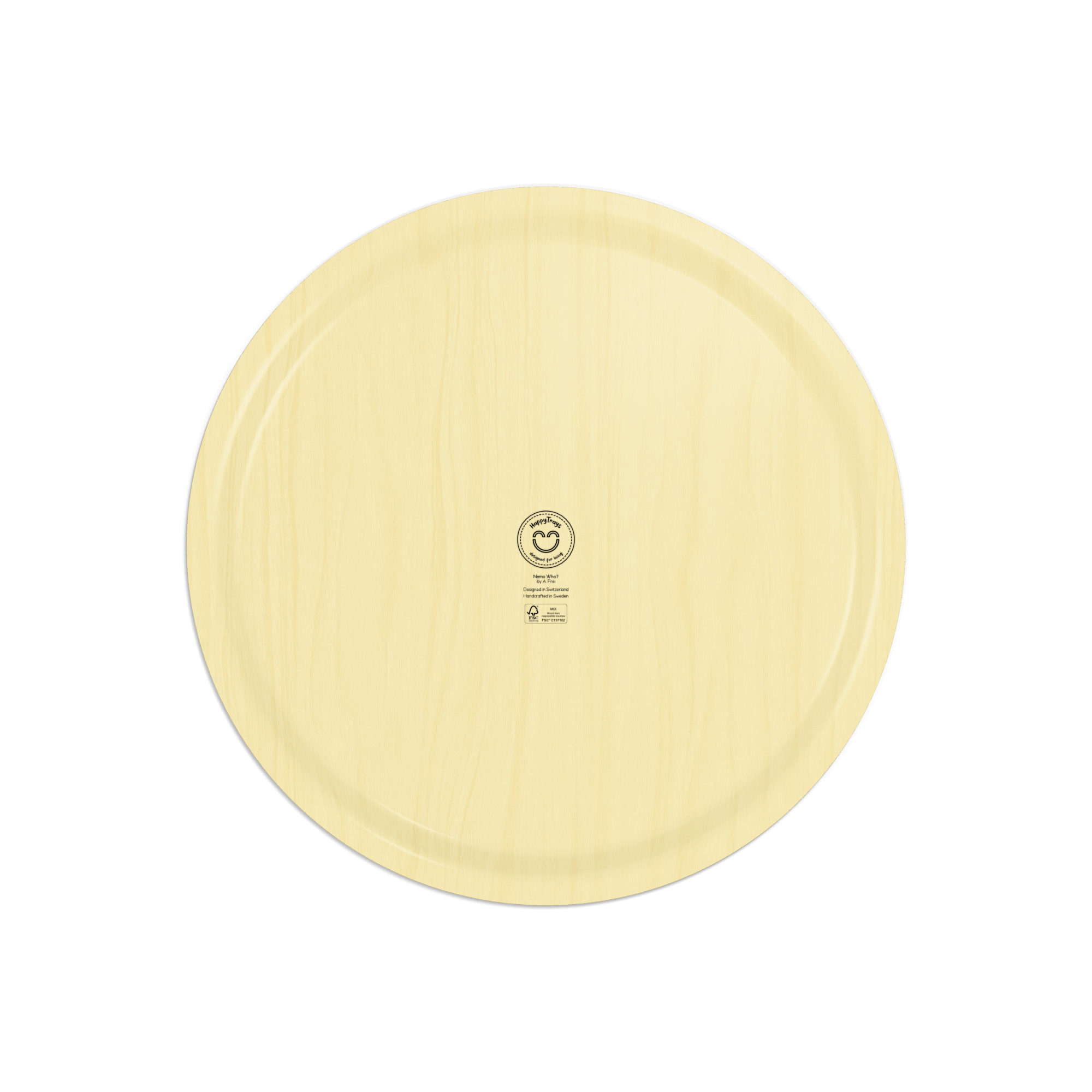Rundes Design-Tablett 46 cm - Nemo Who? - nordische Birke