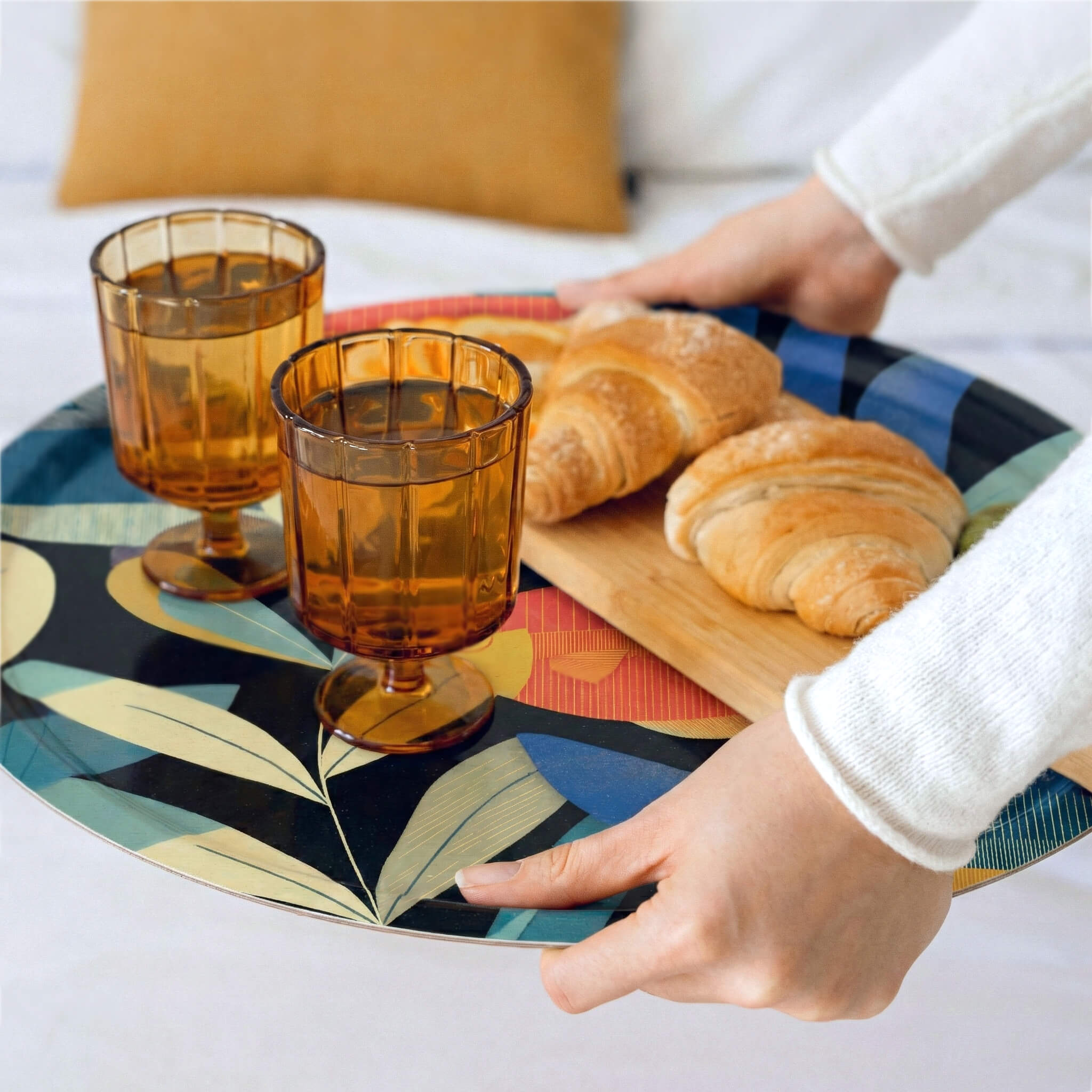 Rundes Design-Tablett 46 cm - Nemo Who? - nordische Birke