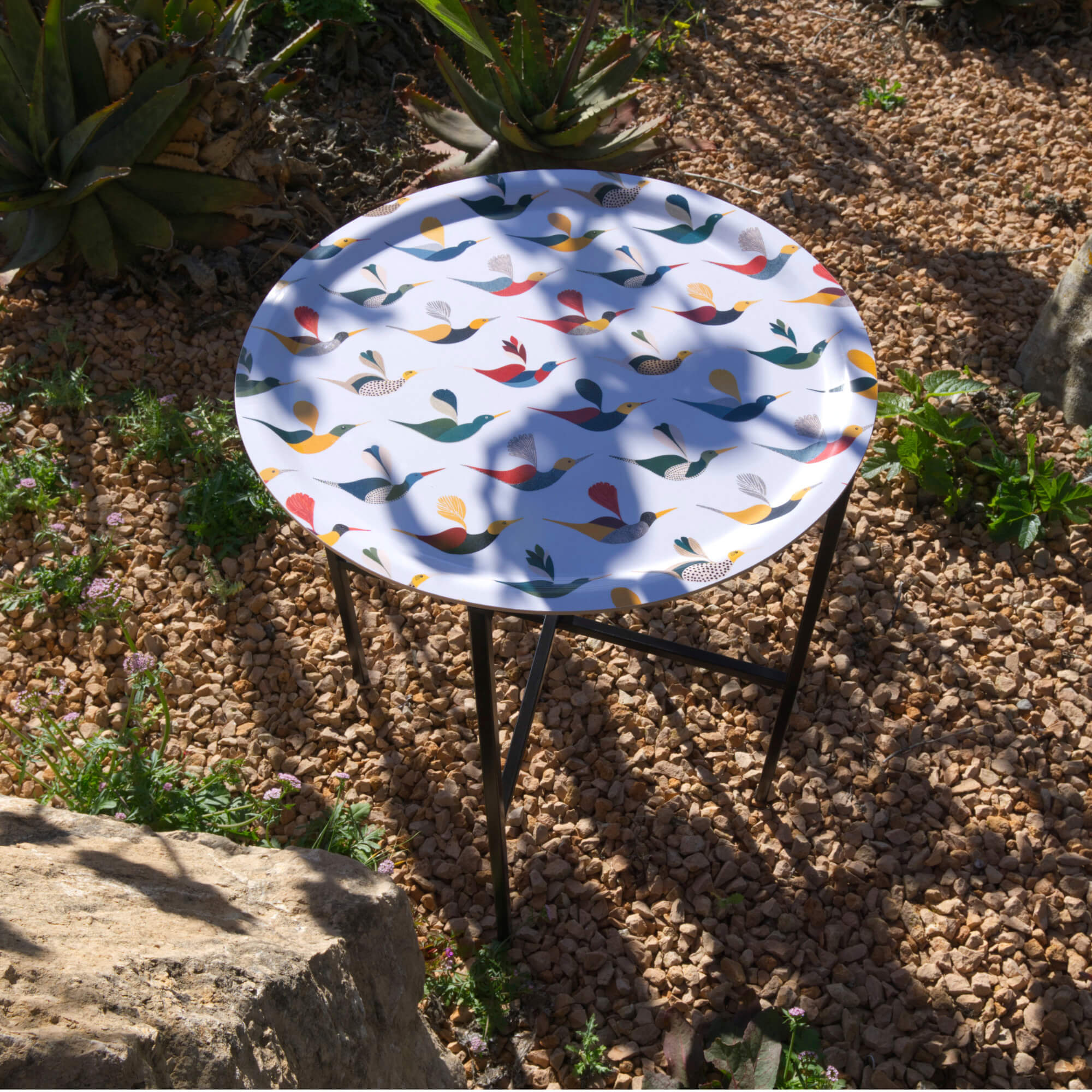 Wooden tray round Ø 46 cm 'Ally and Friends'