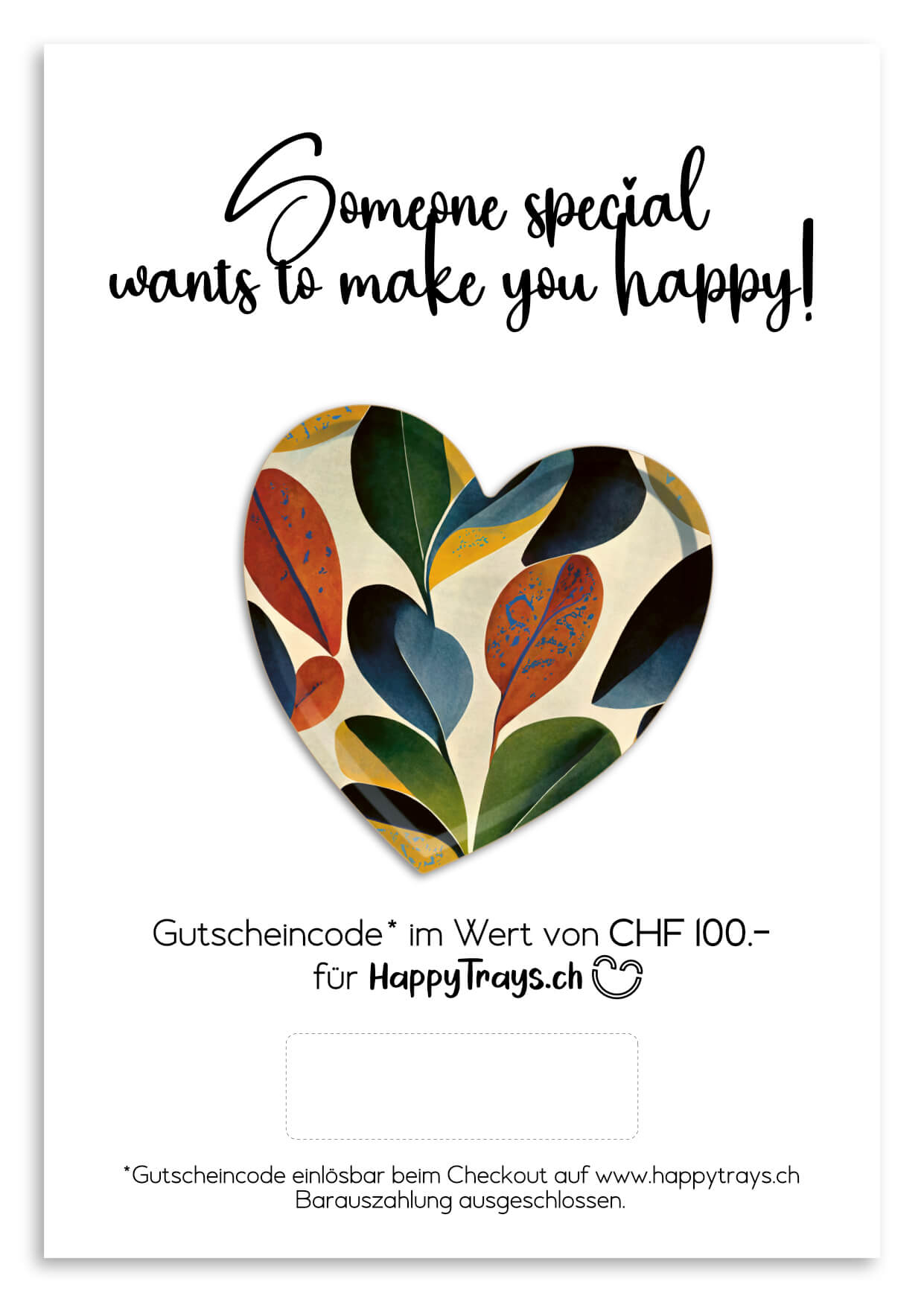 HappyTrays.ch Geschenkgutschein